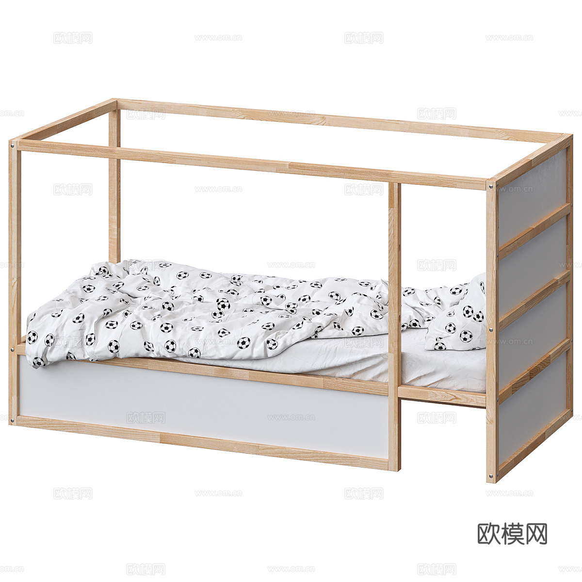新中式 KURA 宜家 可翻转床3d模型
