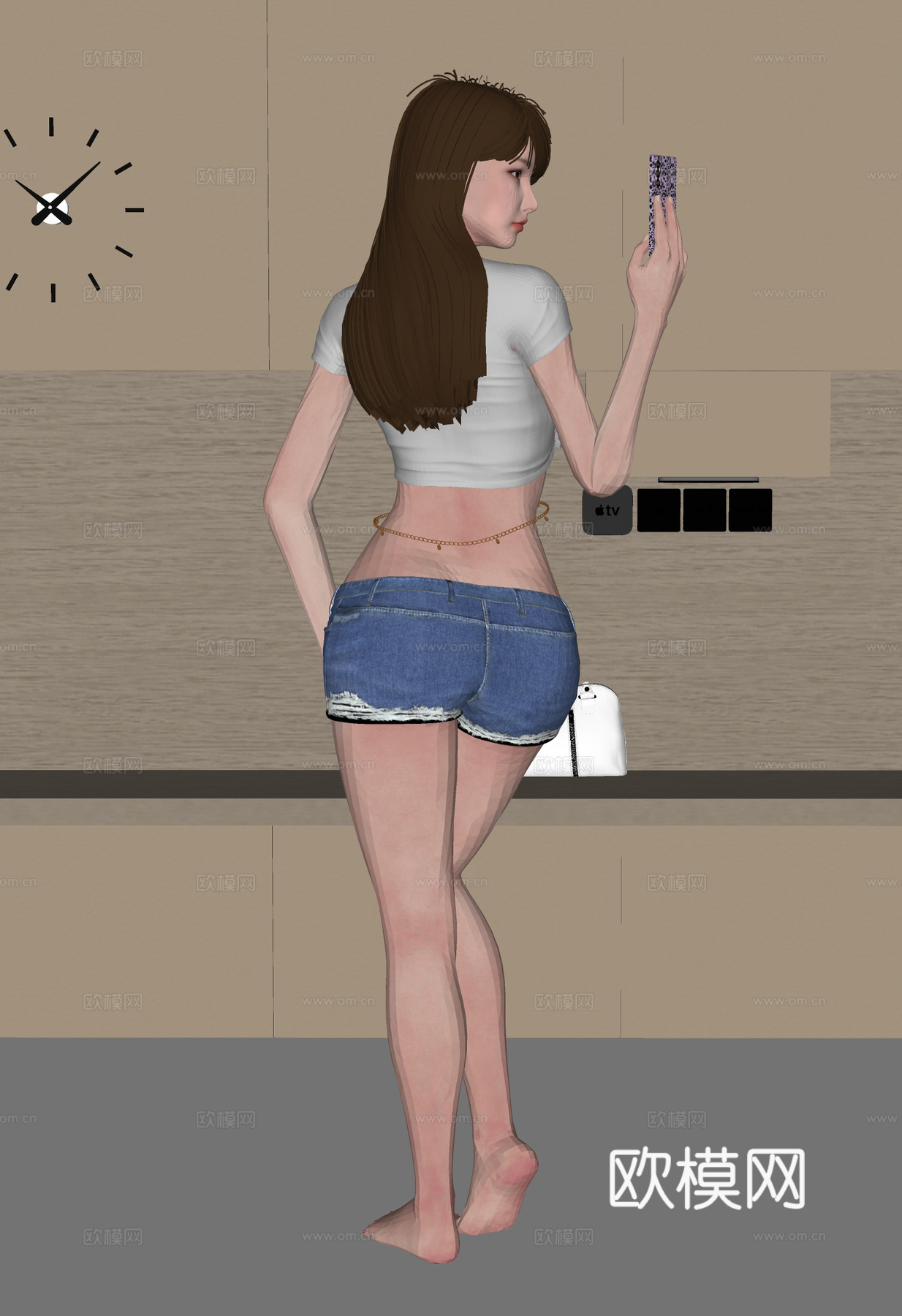 现代女人 人物 美女 模特  时尚女孩su模型