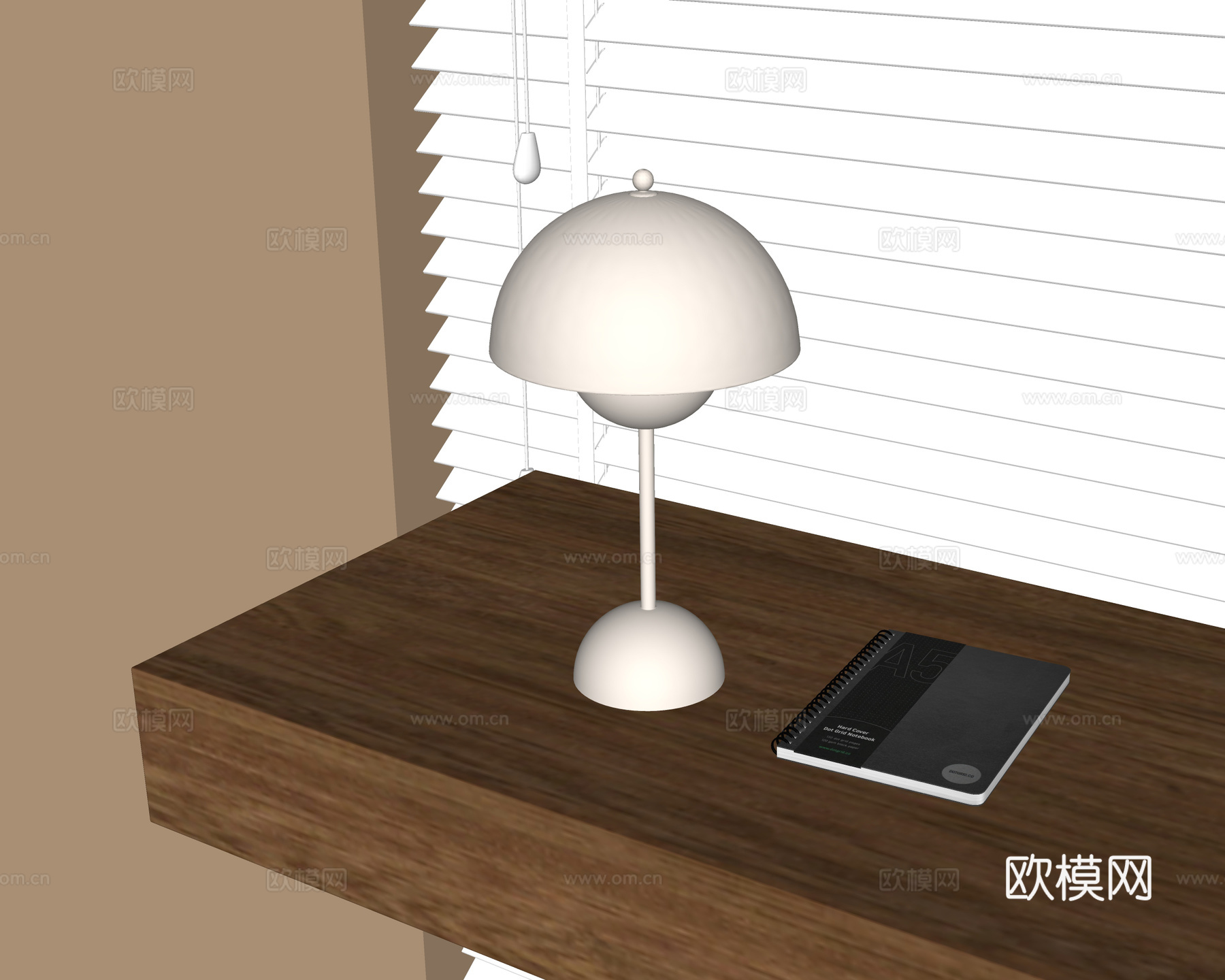 现代台灯 笔记本su模型下载（渲染图2）