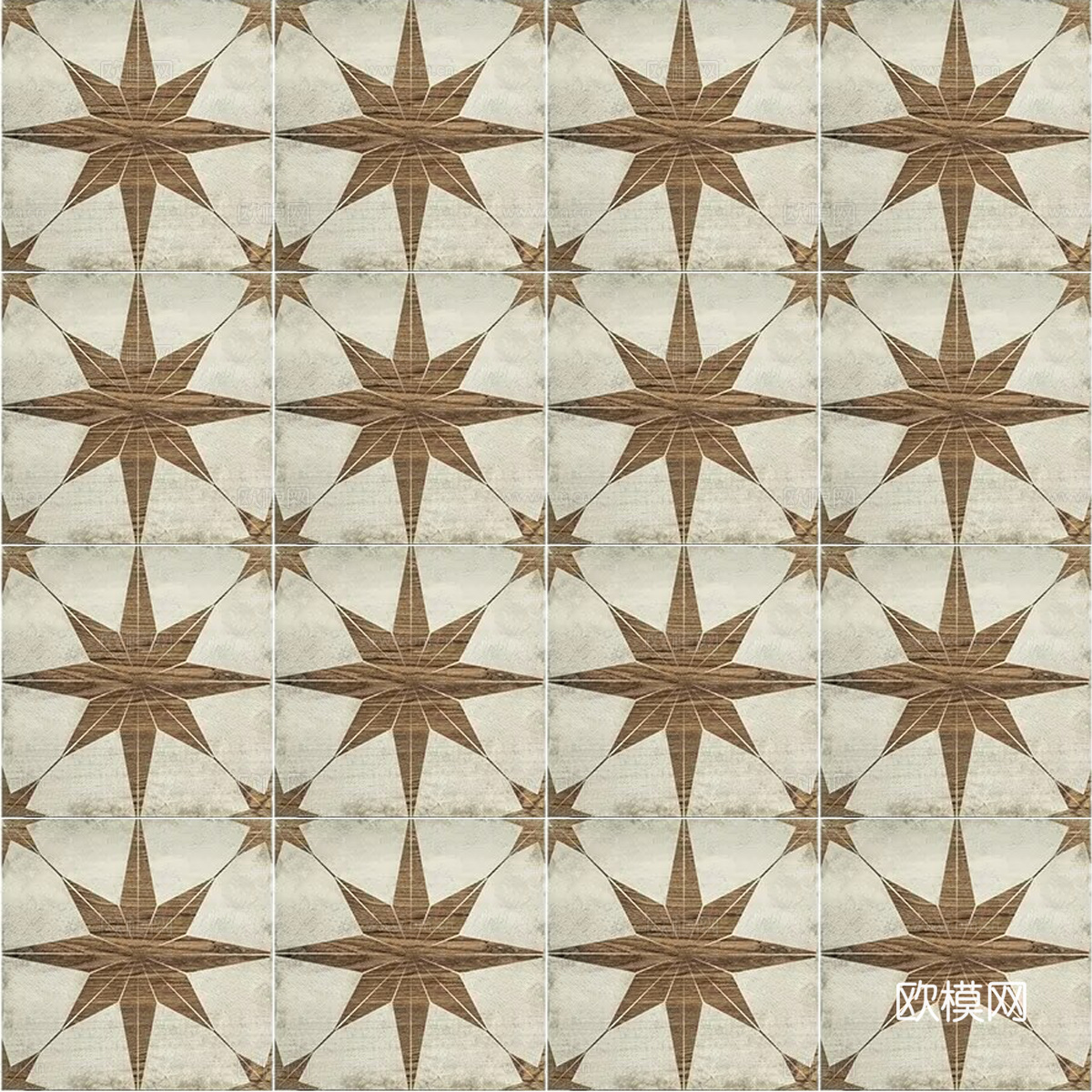 复古风 枫叶小花砖 仿古花砖