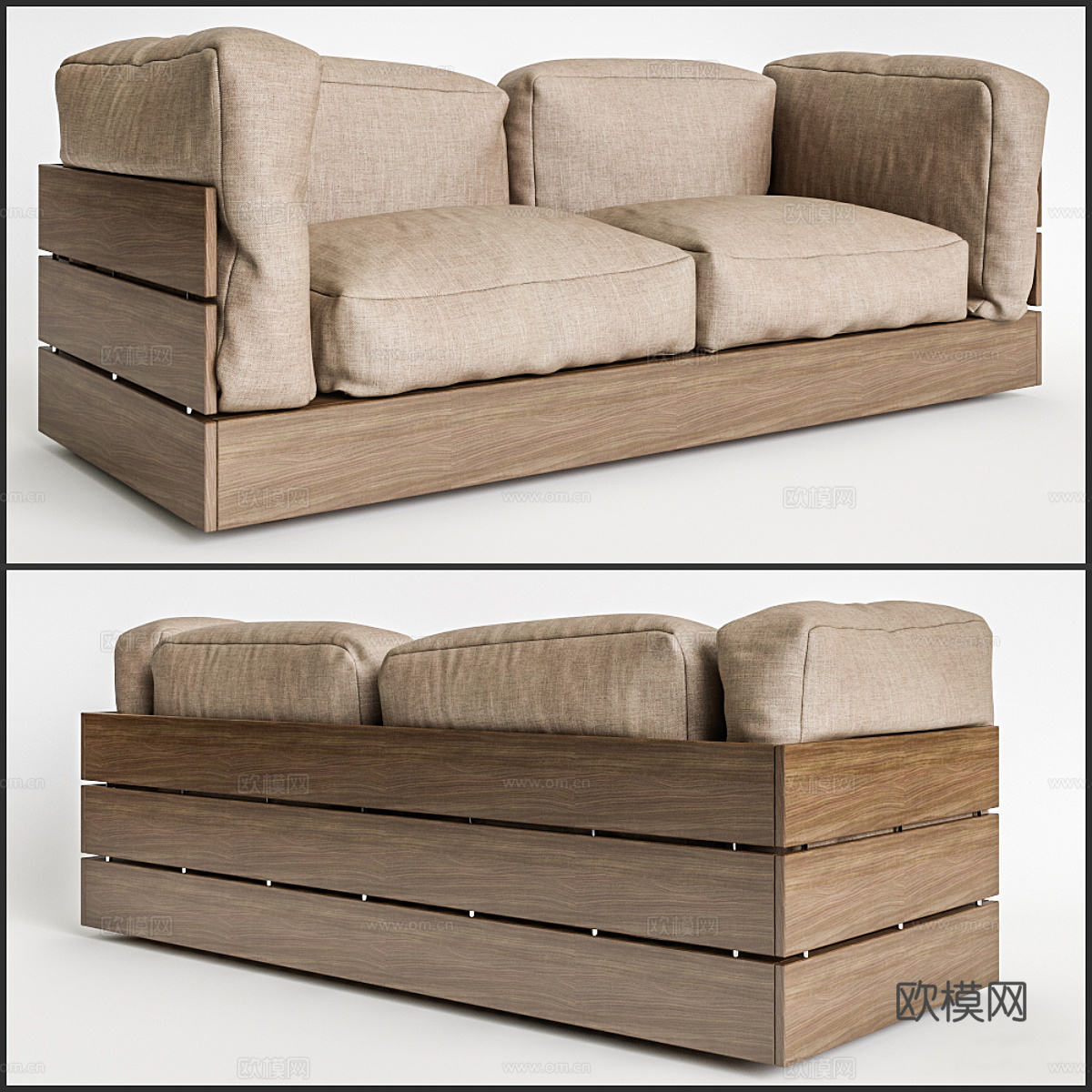 PIERANTONIO现代户外双人沙发su模型