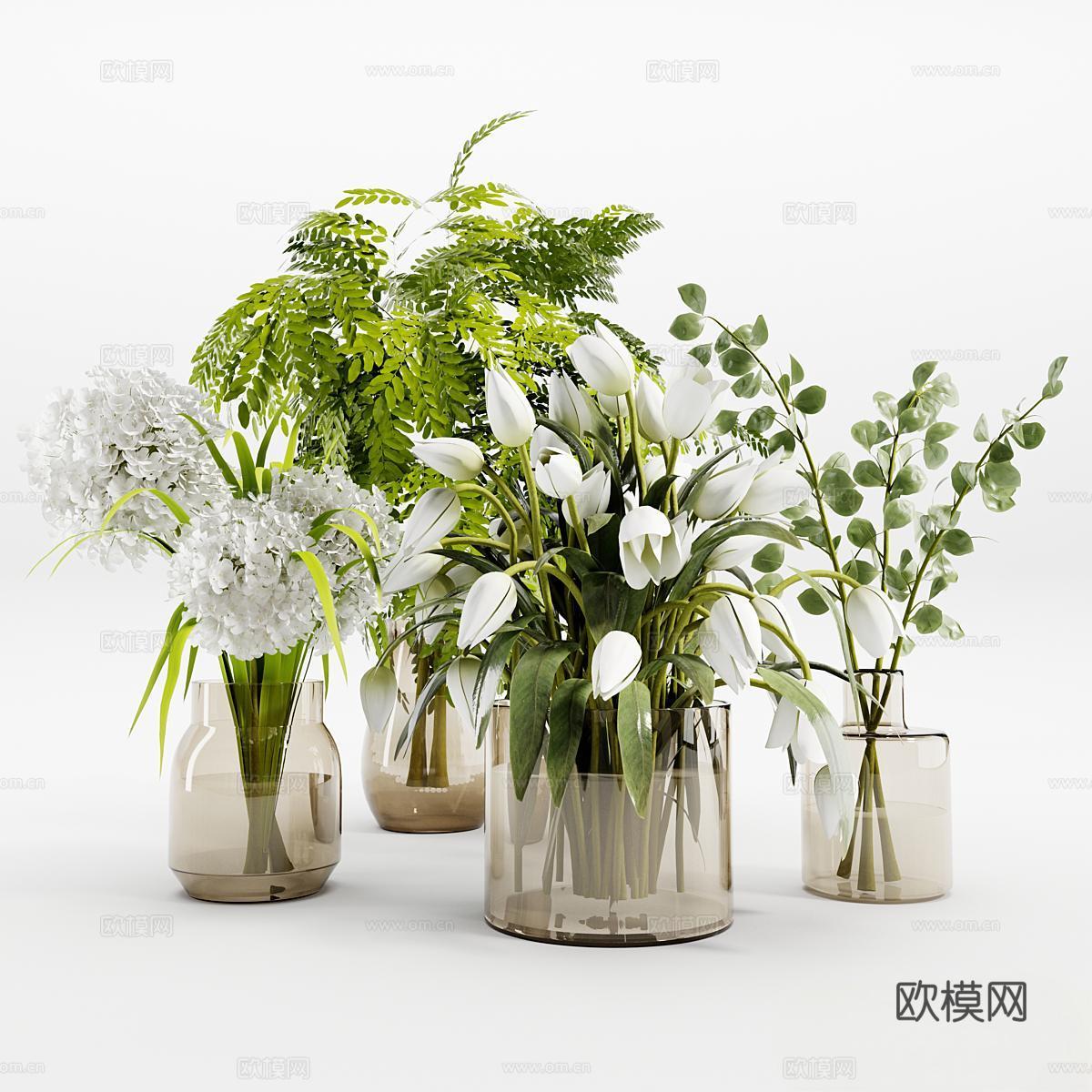 现代绿植 花瓶绿植 室内植物 绿植装饰品 植物摆件 花瓶饰品3d模型