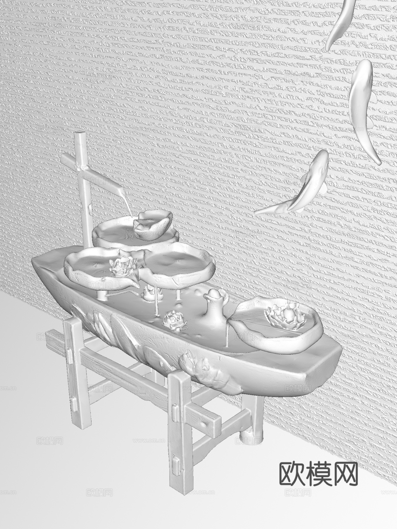 流水喷泉摆件3d模型