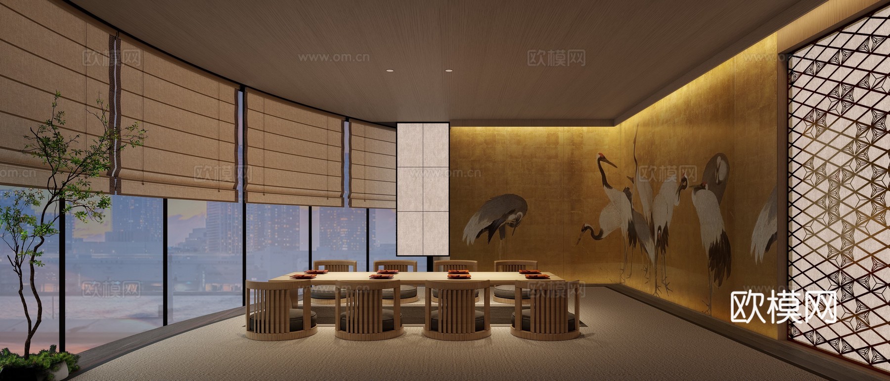 日料餐厅包间3d模型