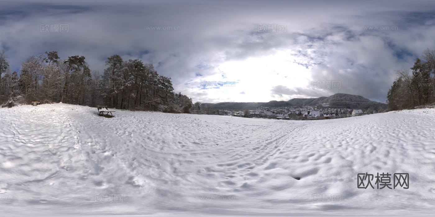 HDR 雪地 雪景