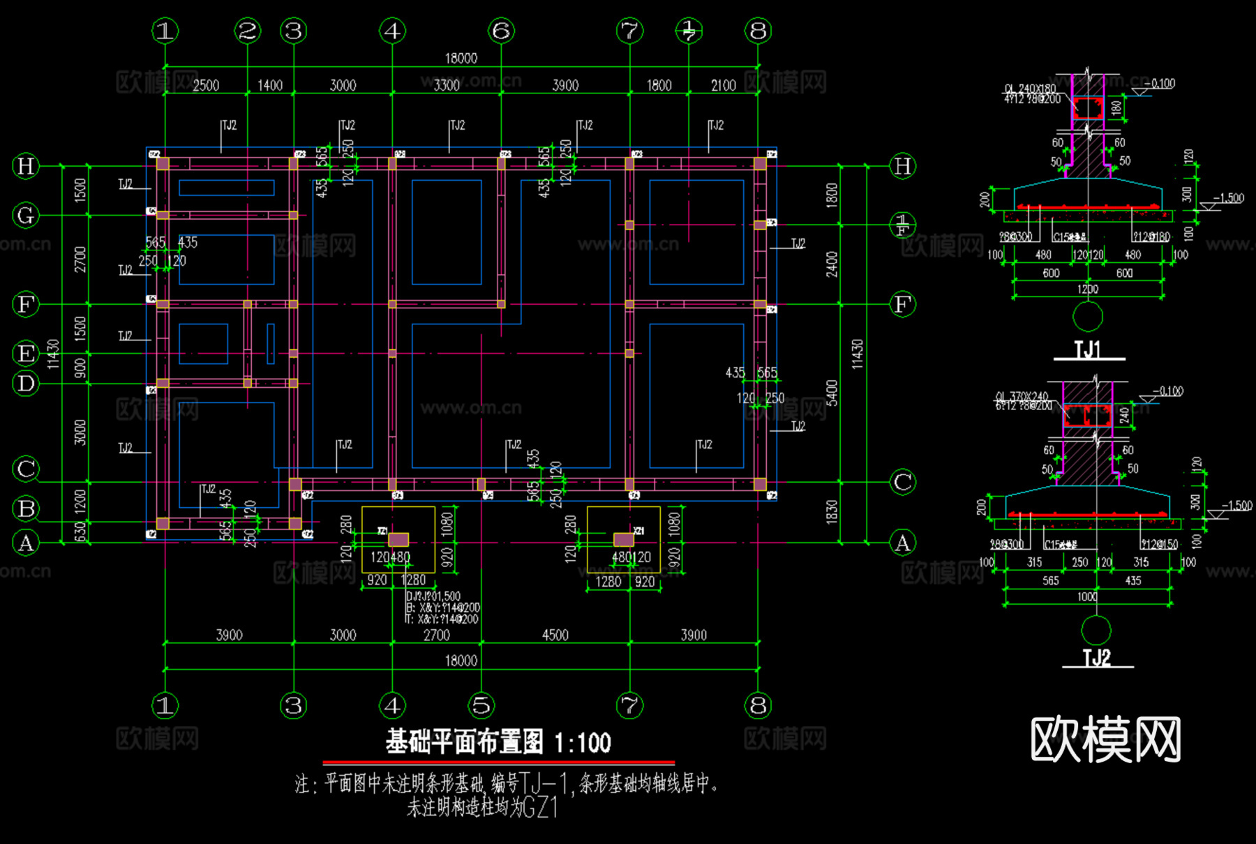现代新中式二层自建房（建筑、结构、水电）cad施工图下载（渲染图5）