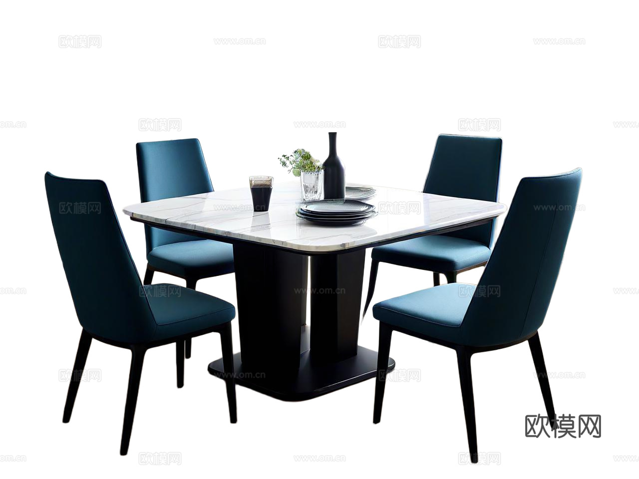 现代餐桌椅组合下载