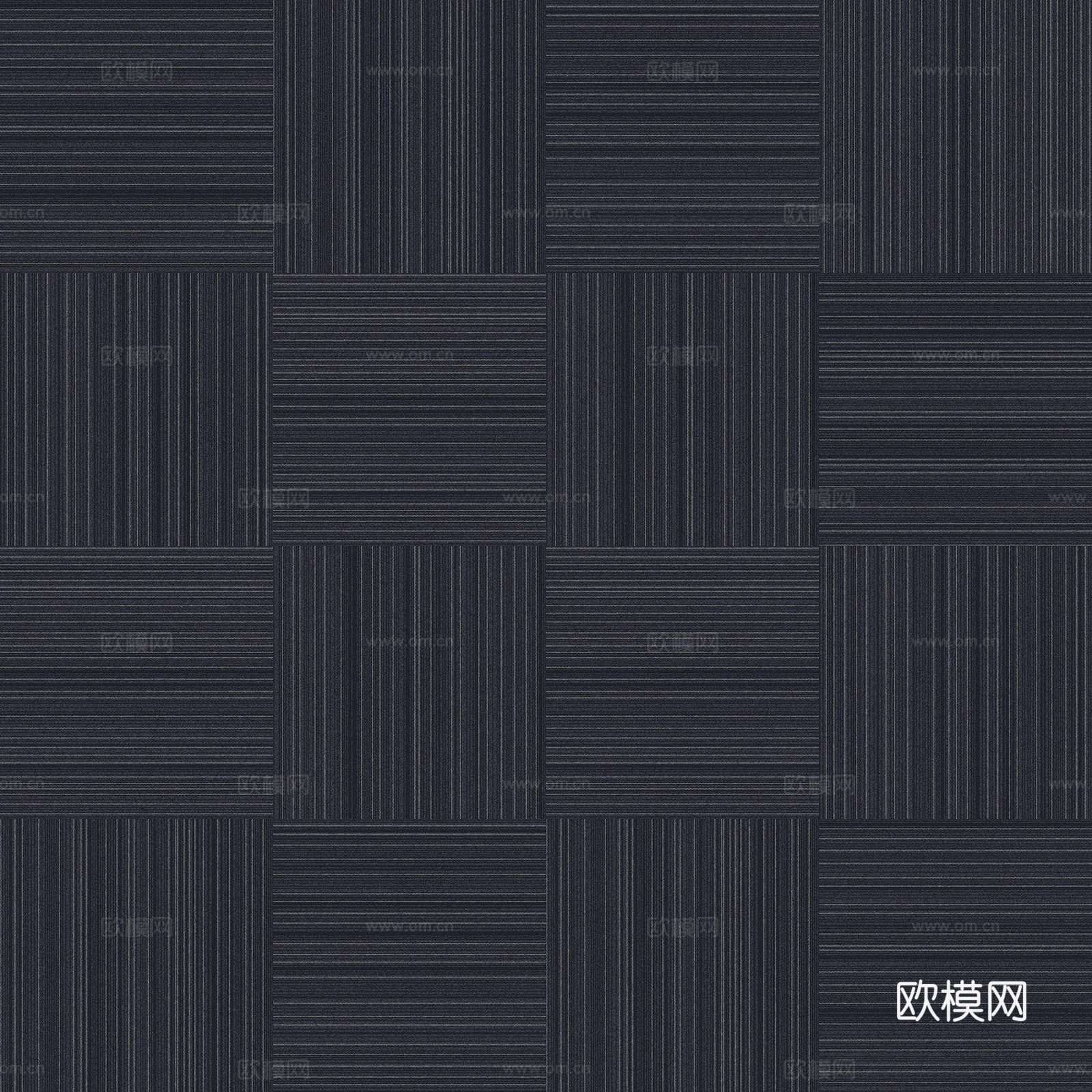 无缝极简条纹地毯 蓝灰色办公块毯