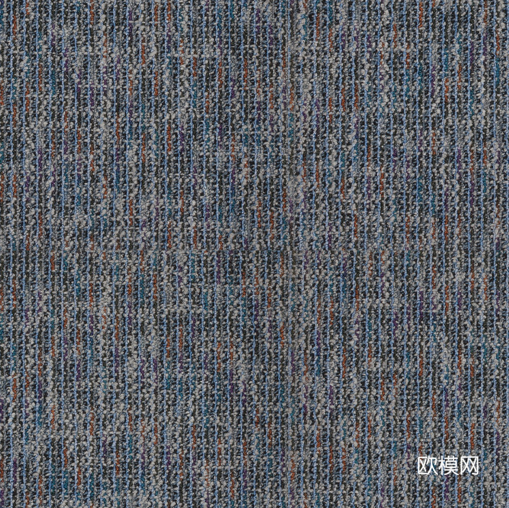 无縫蓝灰满铺亚麻地毯 简约酒店办公地毯