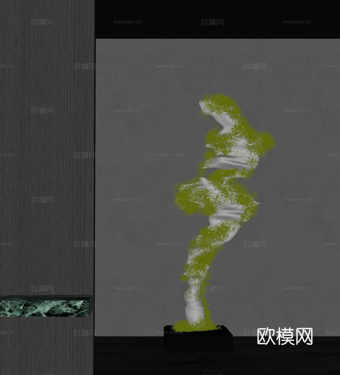 现代雕塑 苔藓装置su模型