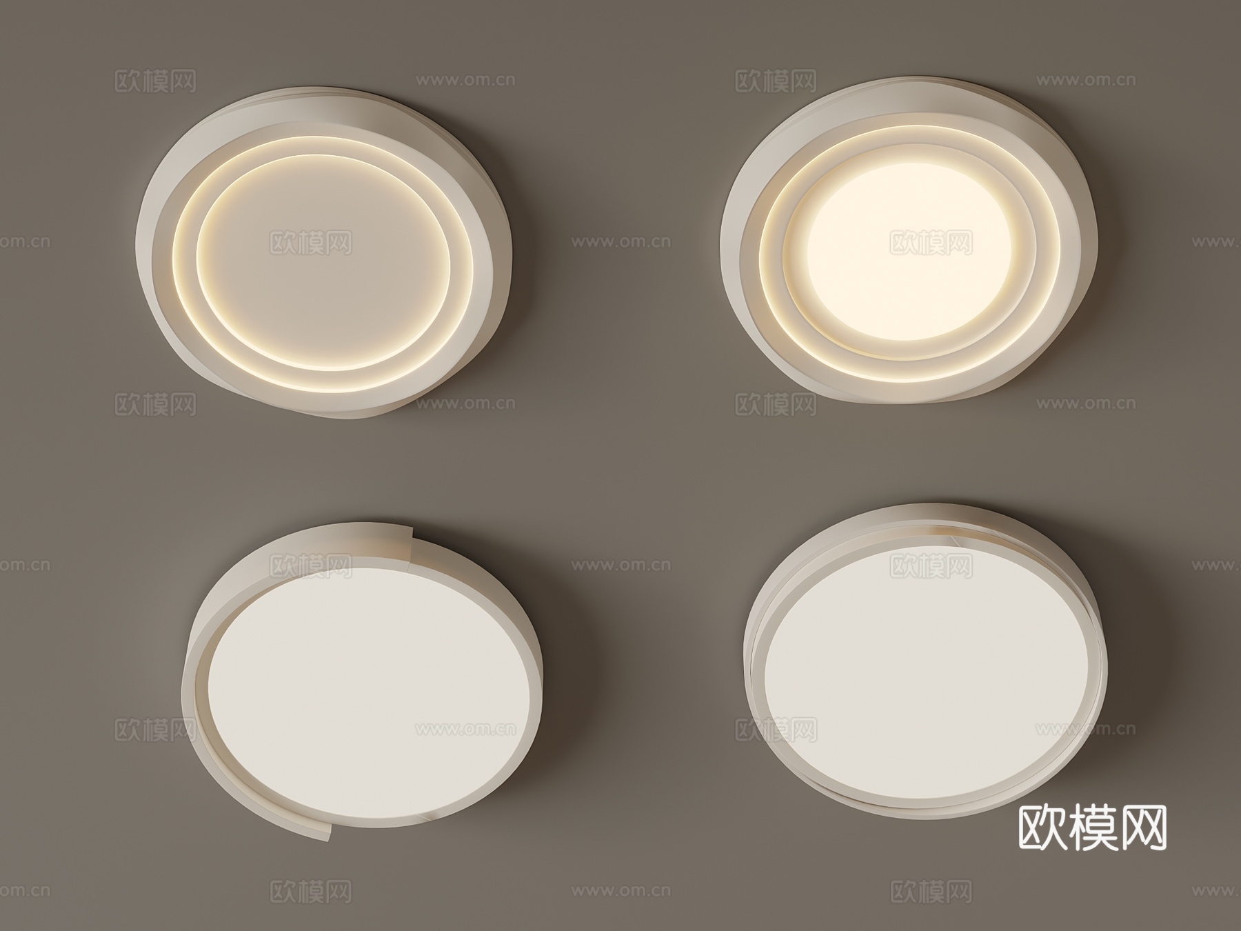 吸顶灯 现代奶油风吸顶灯su模型