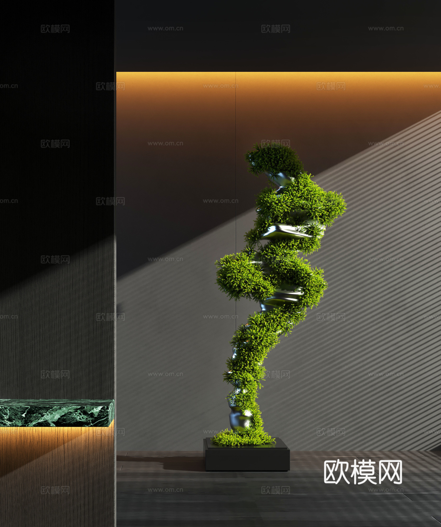 现代雕塑 苔藓装置su模型