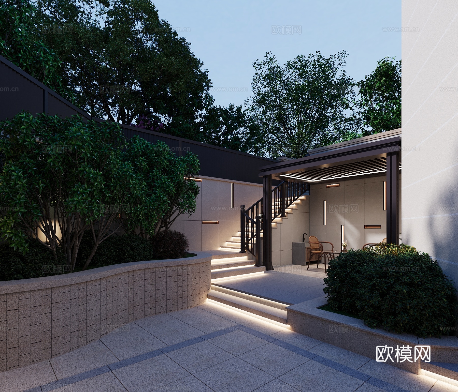 小区庭院3d模型