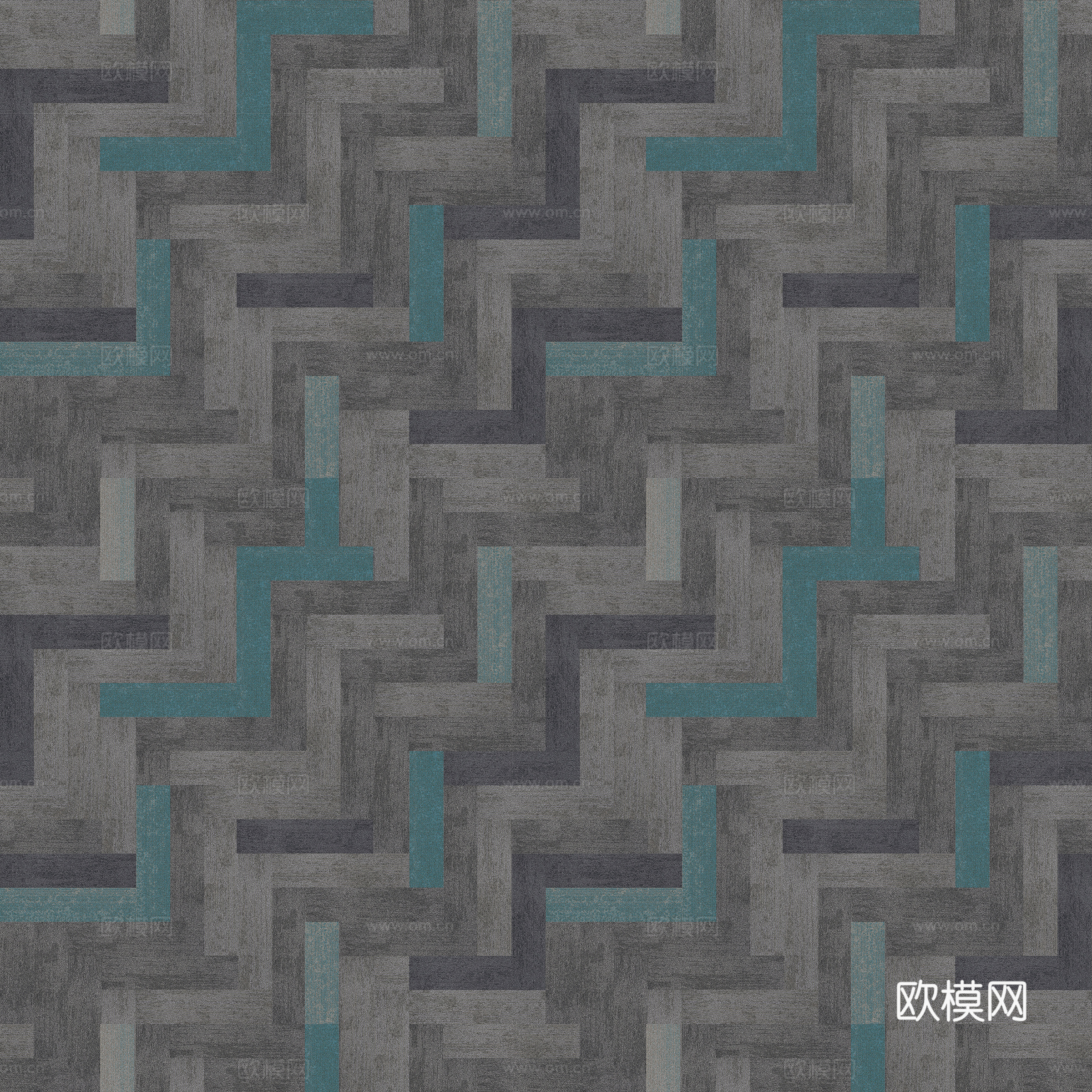 无縫亚麻蓝灰条纹地毯  蓝灰绒毛几何地毯