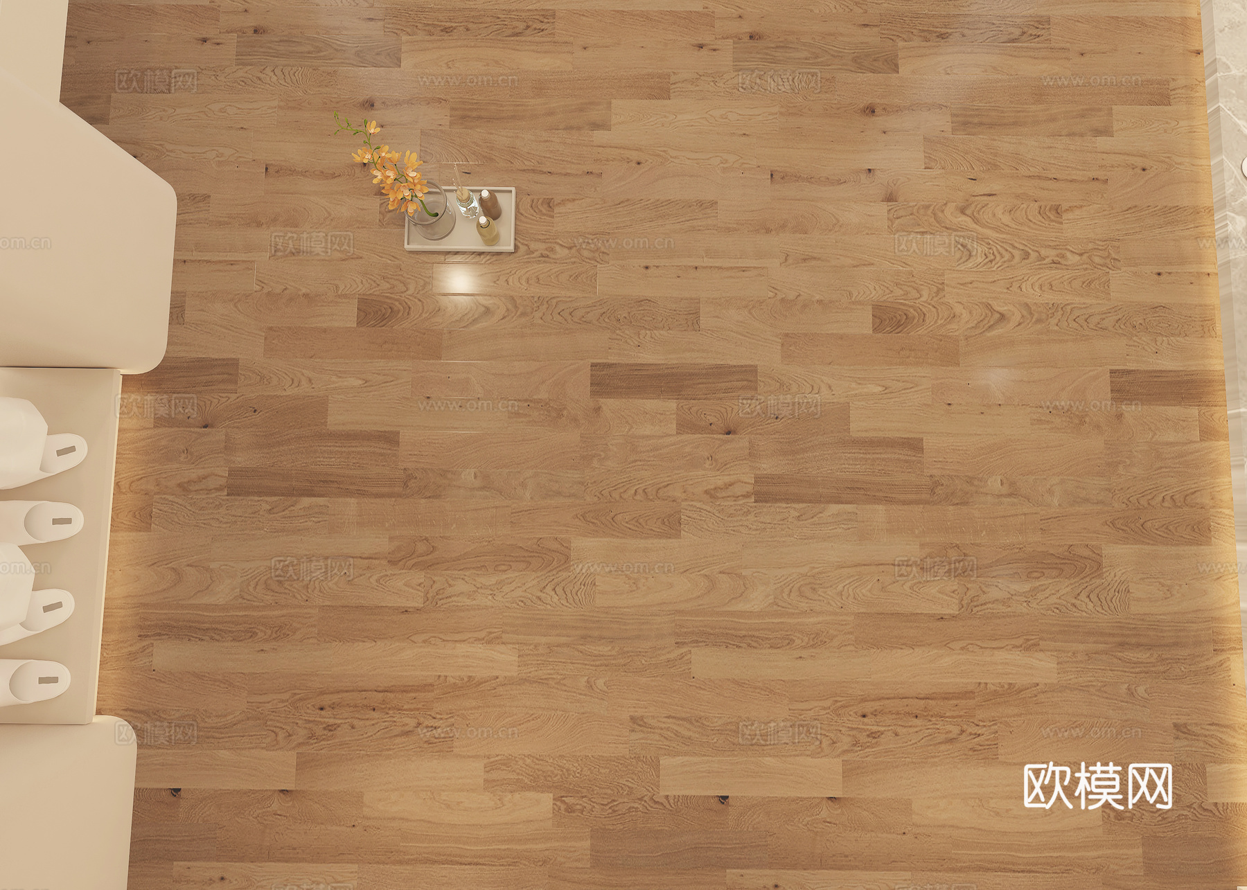 现代地板 人字拼地板 木地板 复合木地板 仿木地板砖su模型下载（渲染图1）