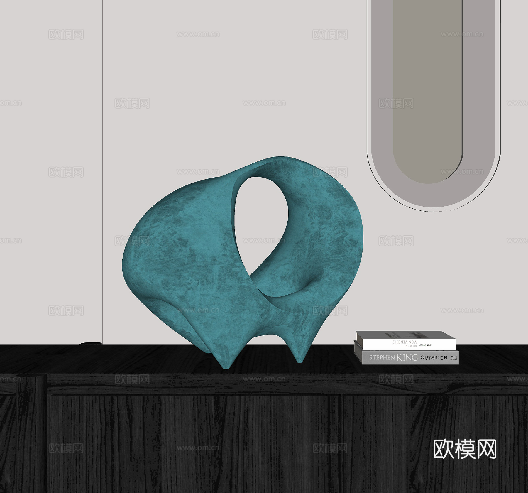 现代抽象雕塑摆件su模型