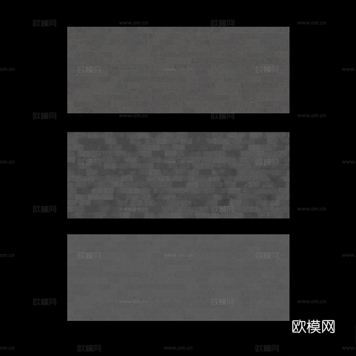 三种国外无缝道路 潮湿路面 干燥路面 半湿路面 人行道 道路3d模型