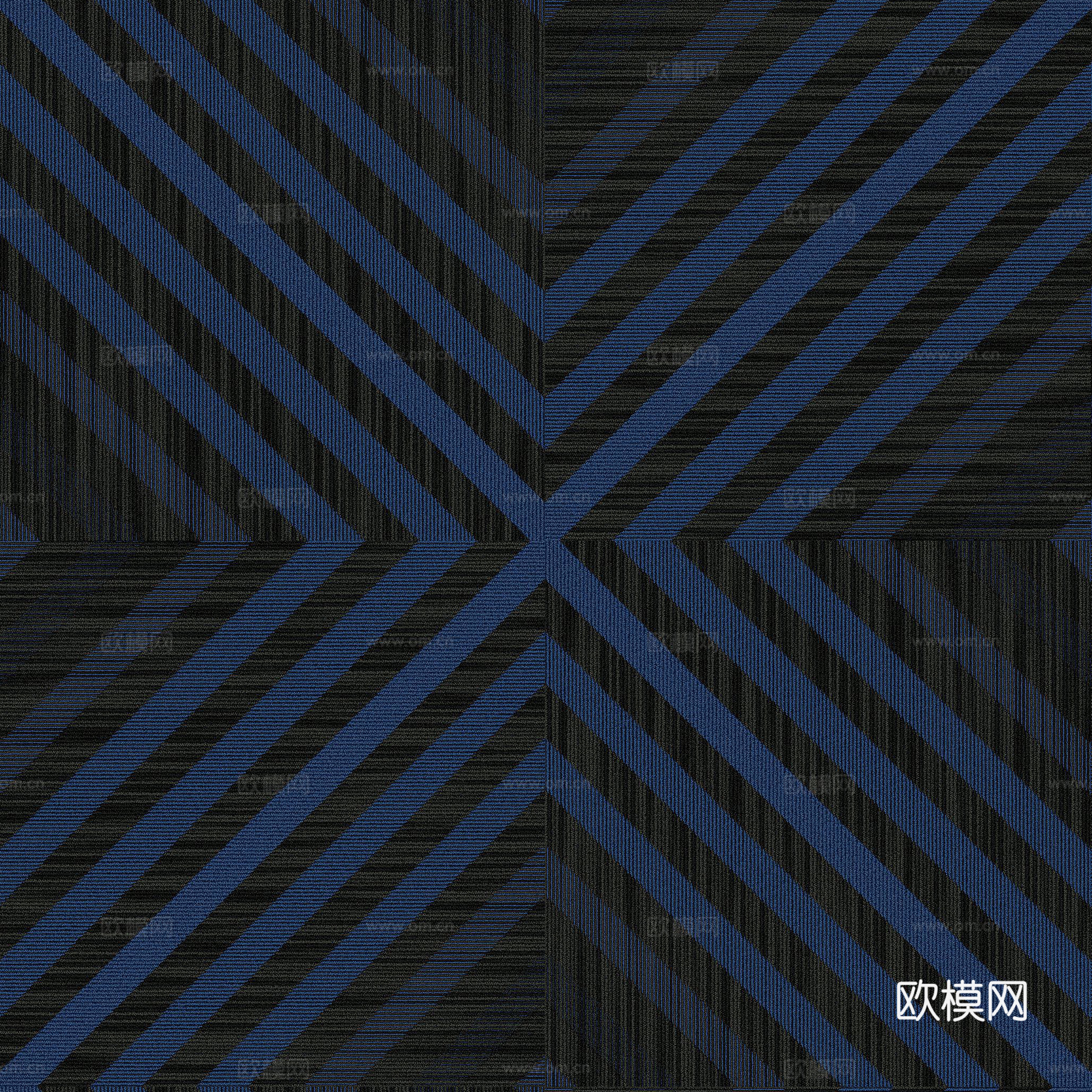 无缝蓝黑条纹毛麻地毯 条纹地毯