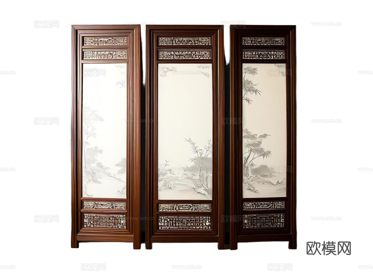 新中式屏风隔断下载