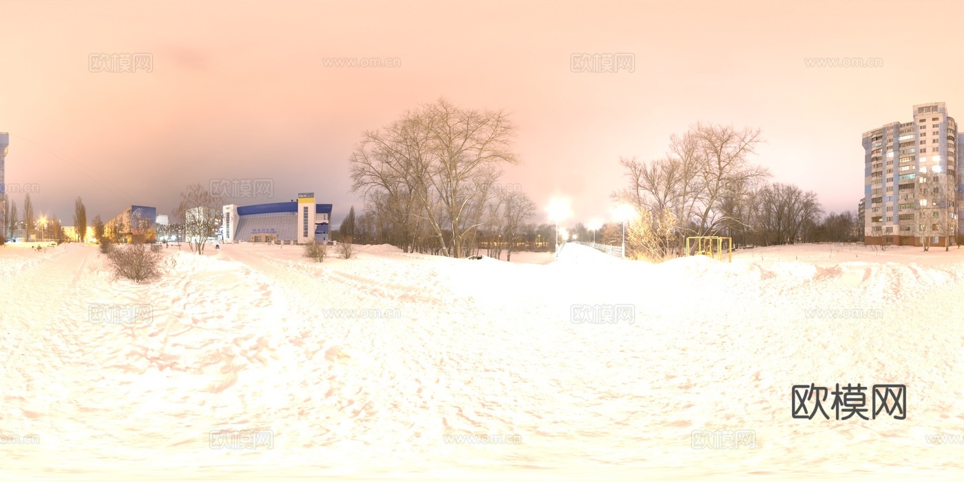 HDR 雪地 雪景