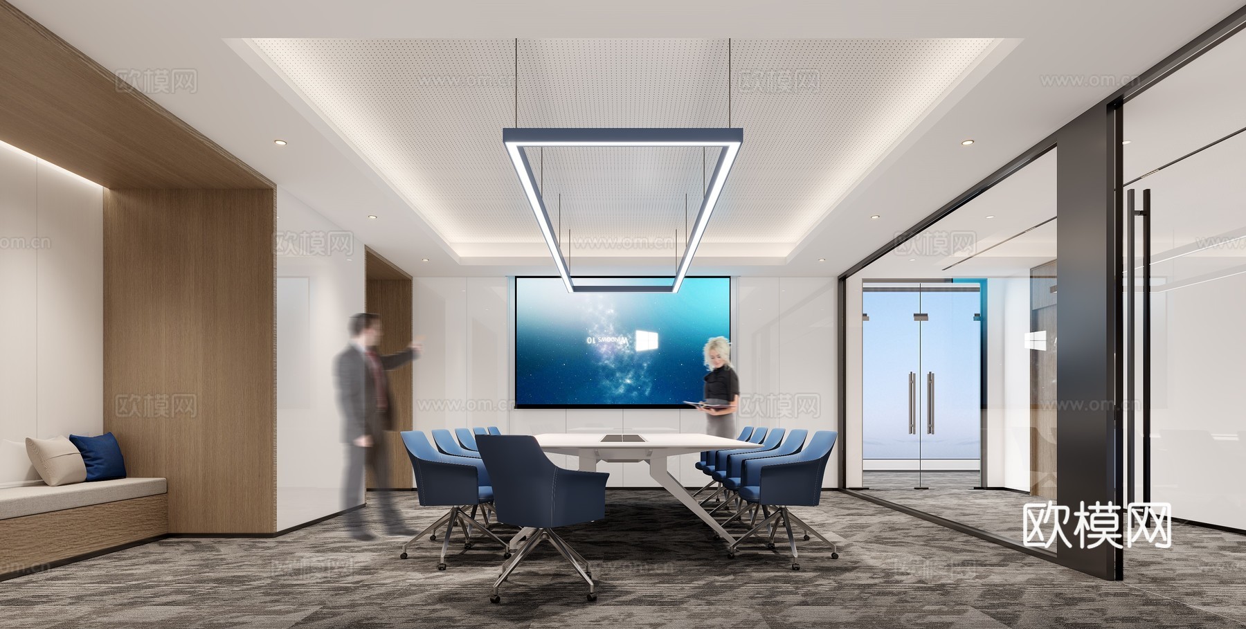 现代办公会议室3d模型