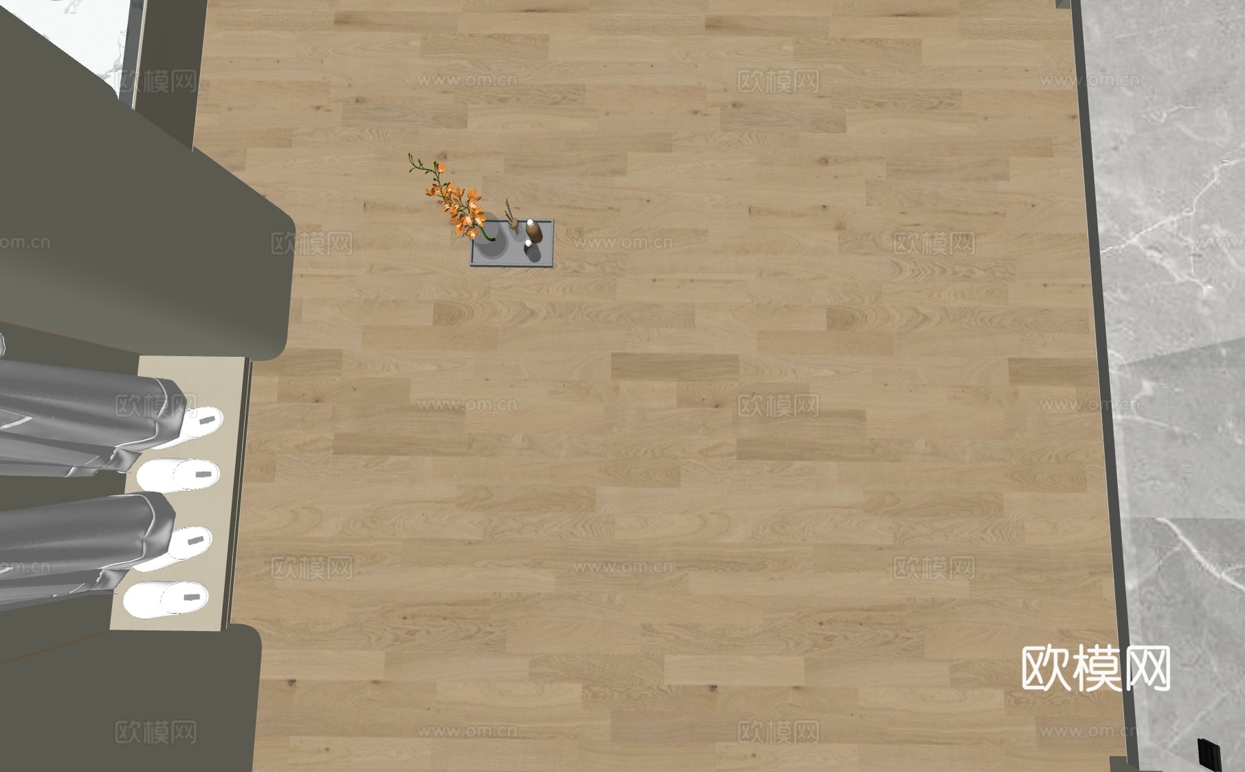 现代地板 人字拼地板 木地板 复合木地板 仿木地板砖su模型下载（渲染图2）