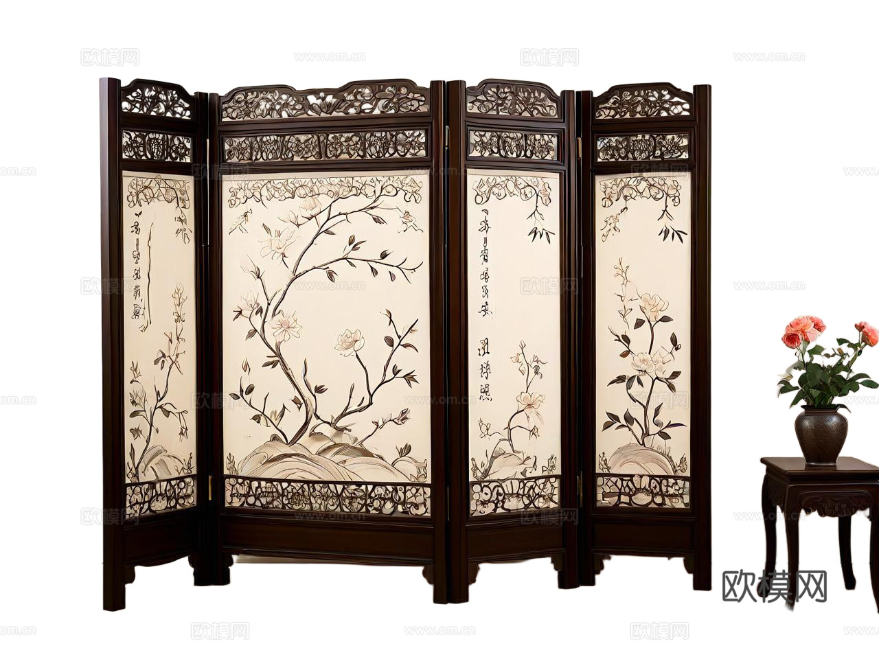 中式屏风隔断下载