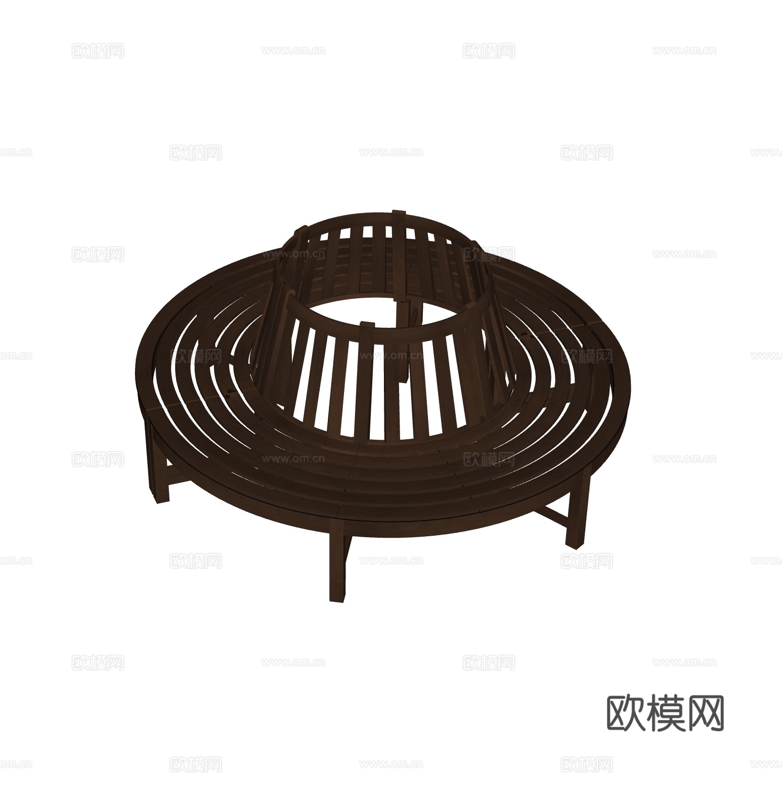 Traditional 户外公共椅 环形椅 树凳 户外凳子su模型