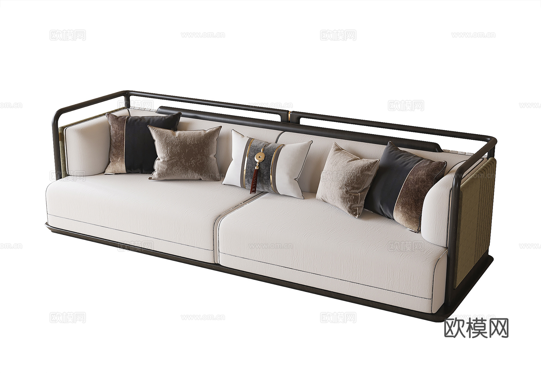 新中式双人沙发su模型