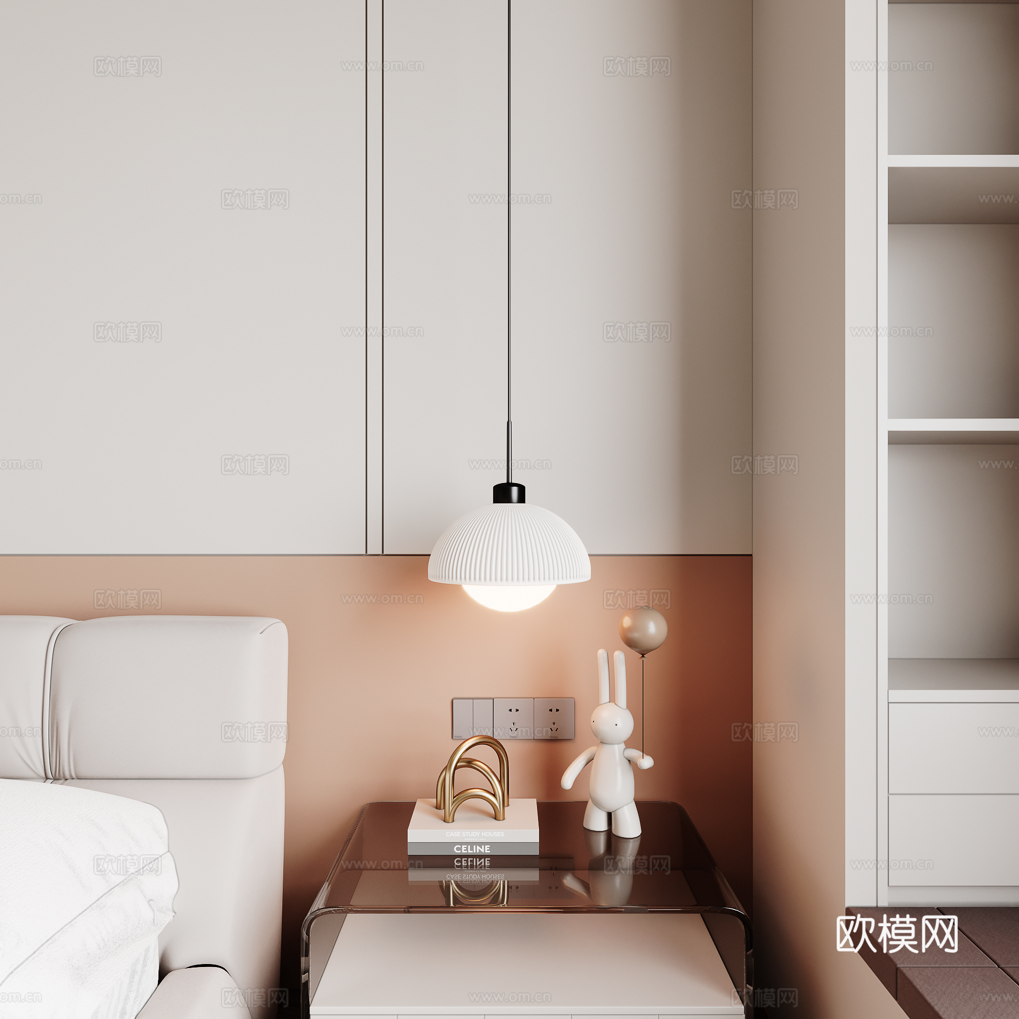 现代小孩房吊灯su模型下载（渲染图1）