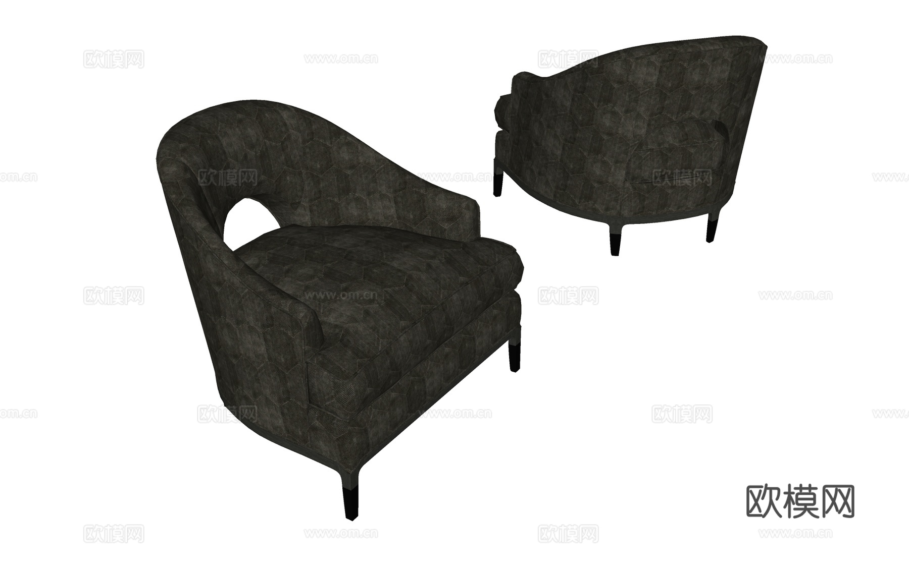 单人沙发布艺沙发 休闲沙发沙发椅   休闲椅靠背沙发免费su模型