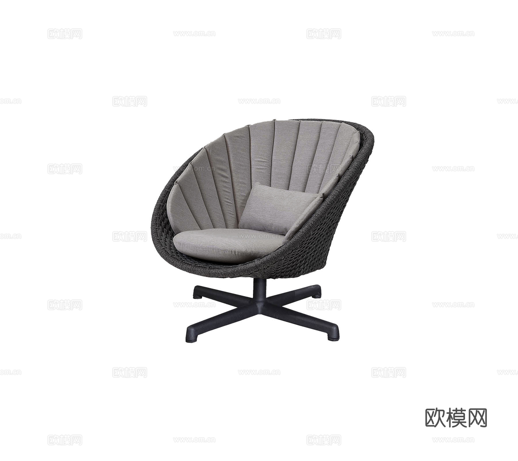 现代休闲椅 旋转椅 单人椅 孔雀椅su模型