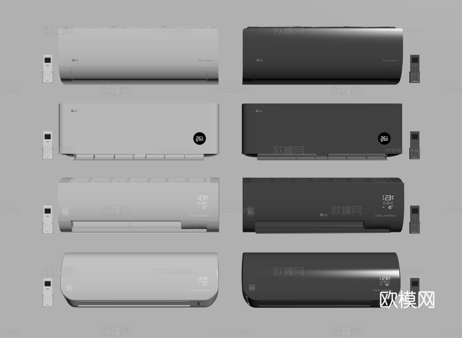 现代室内空调 挂壁空调su模型