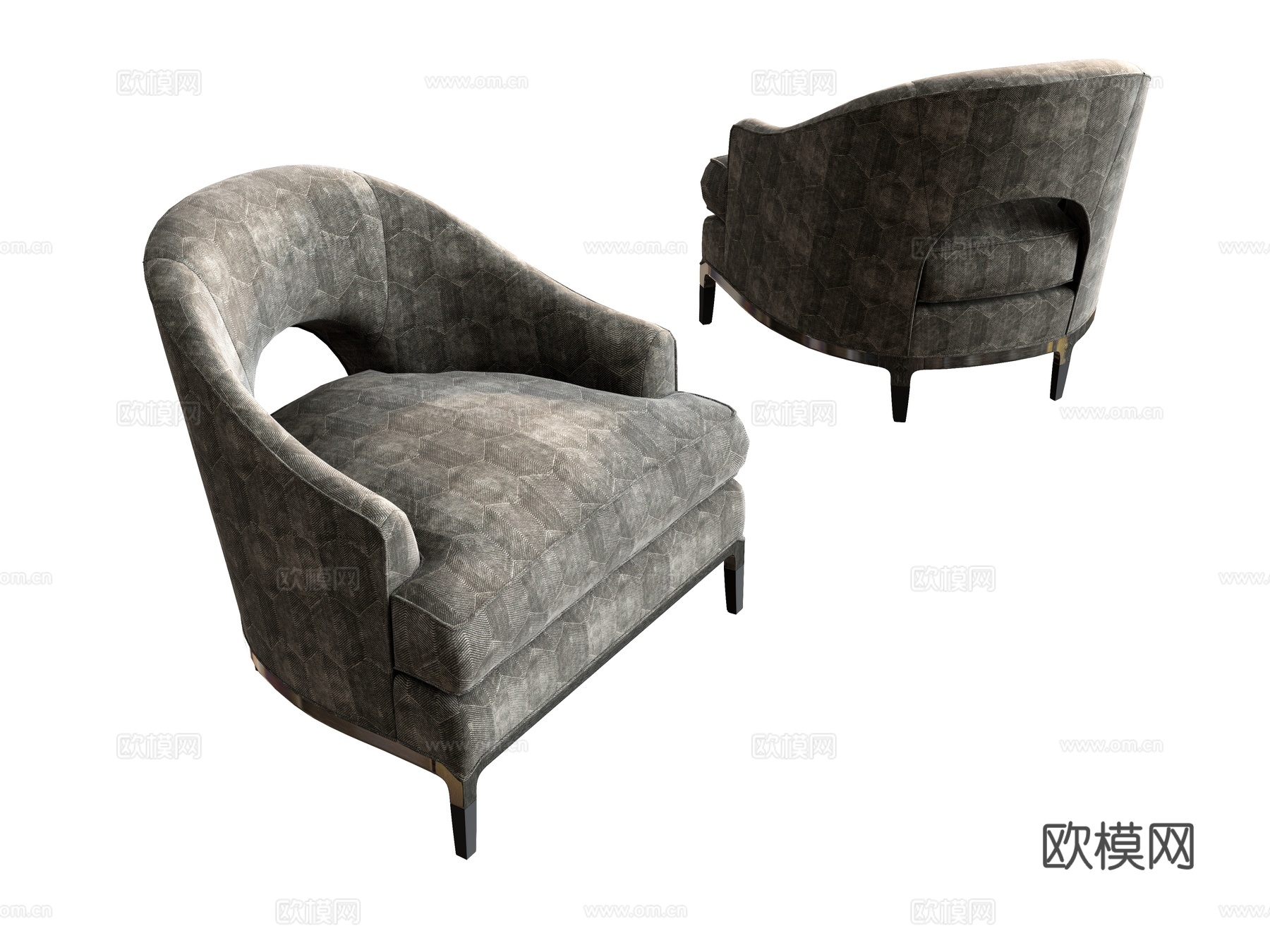 单人沙发布艺沙发 休闲沙发沙发椅   休闲椅靠背沙发免费su模型