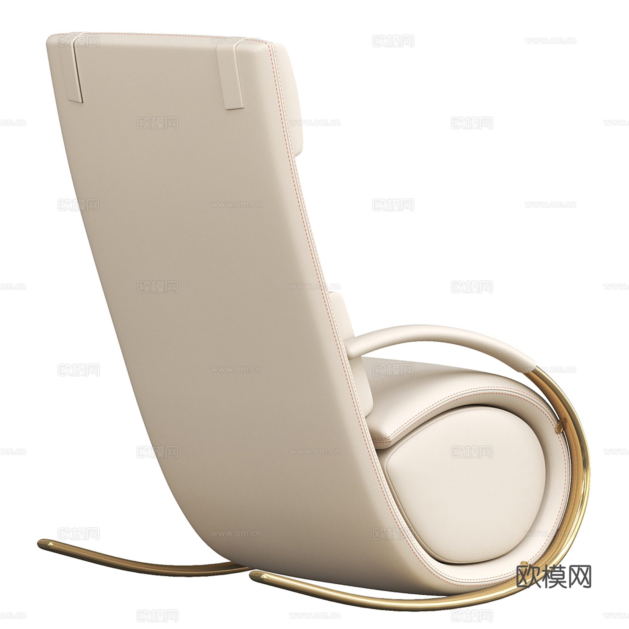 现代皮质躺椅 休闲椅su模型