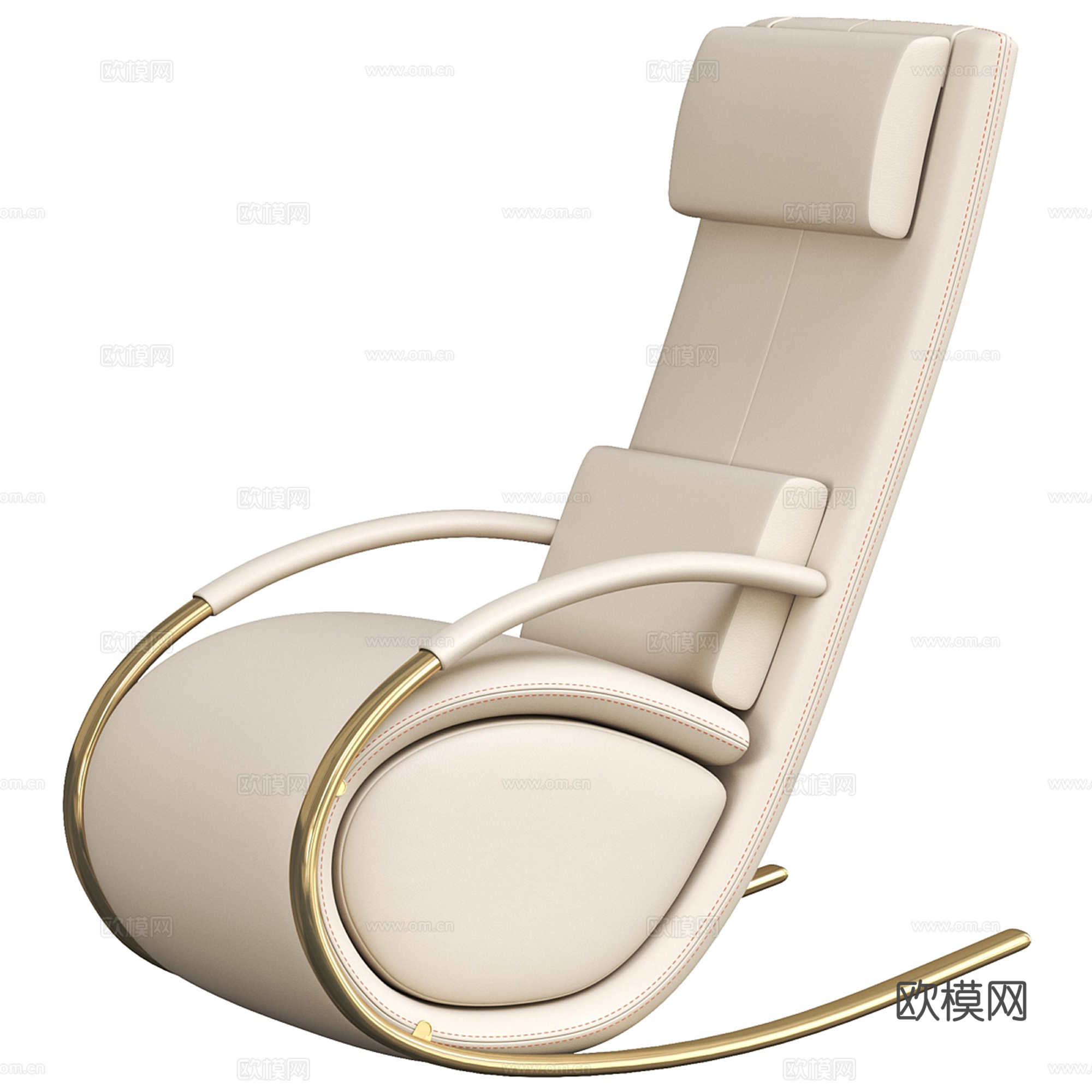 现代皮质躺椅 休闲椅su模型