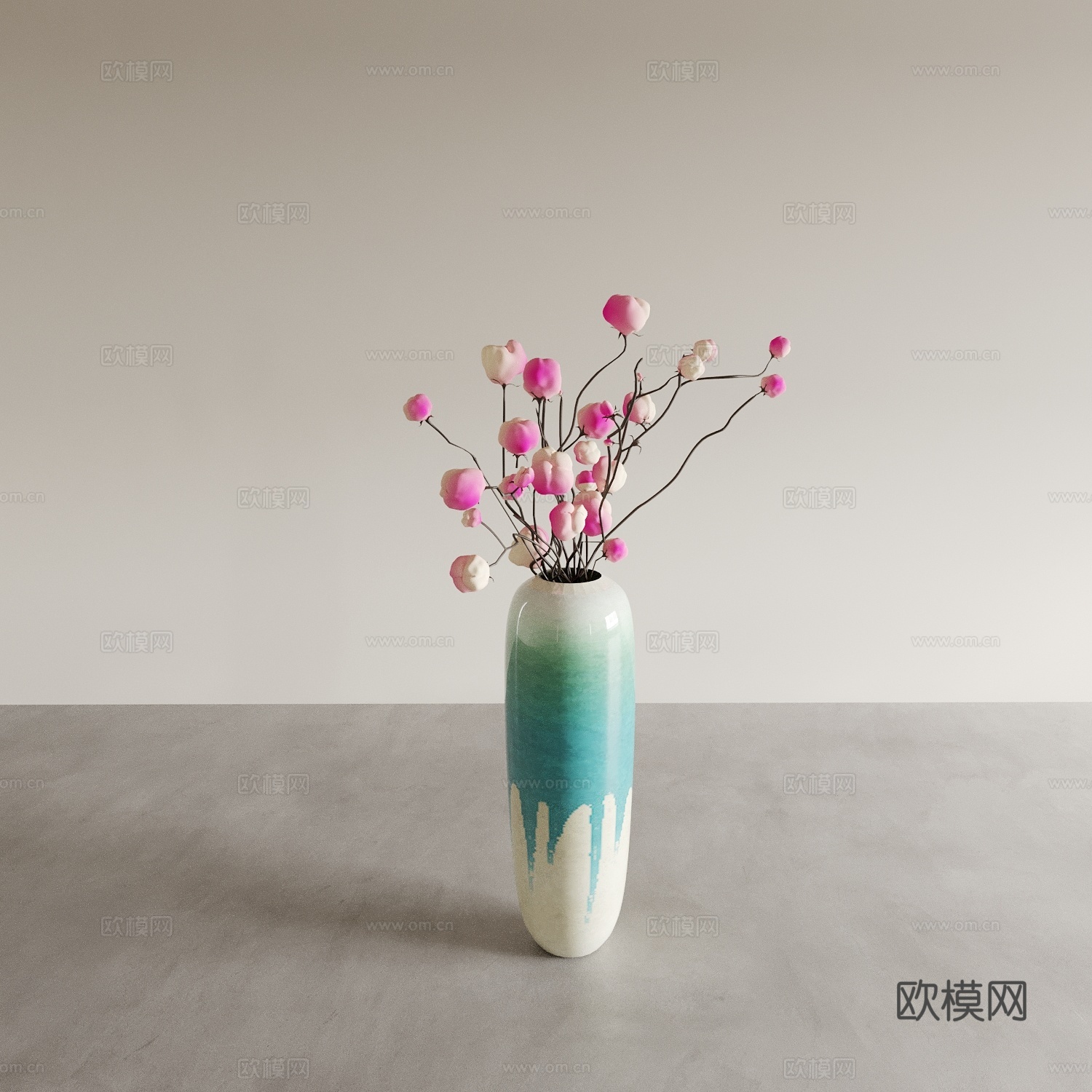 花瓶 玻璃花瓶 花艺 花卉 插花 绿植 盆景 盆栽 室内绿植3d模型