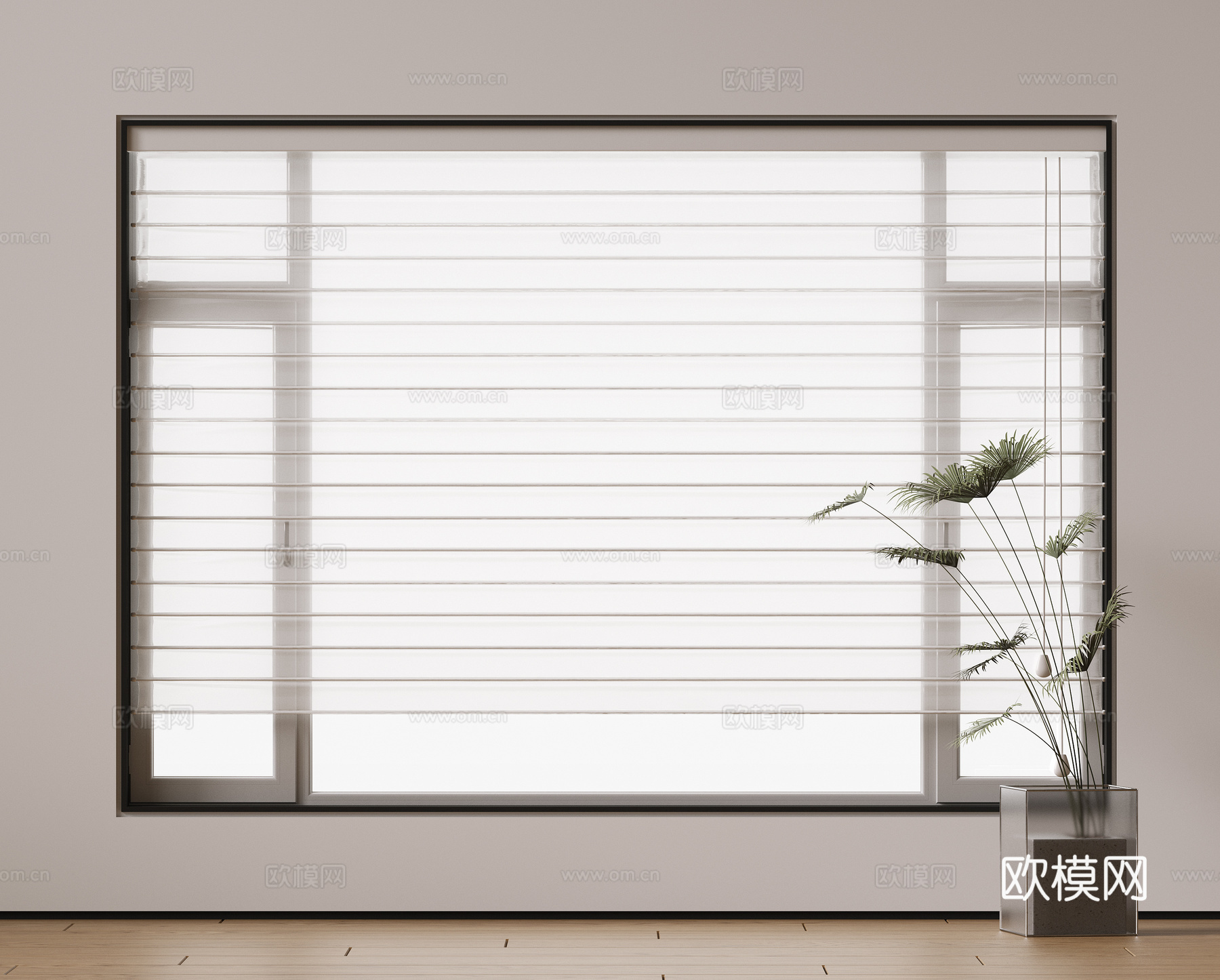 现代百叶帘 罗马帘 梦幻帘 窗帘布帘 蜂巢帘 香格里拉帘su模型