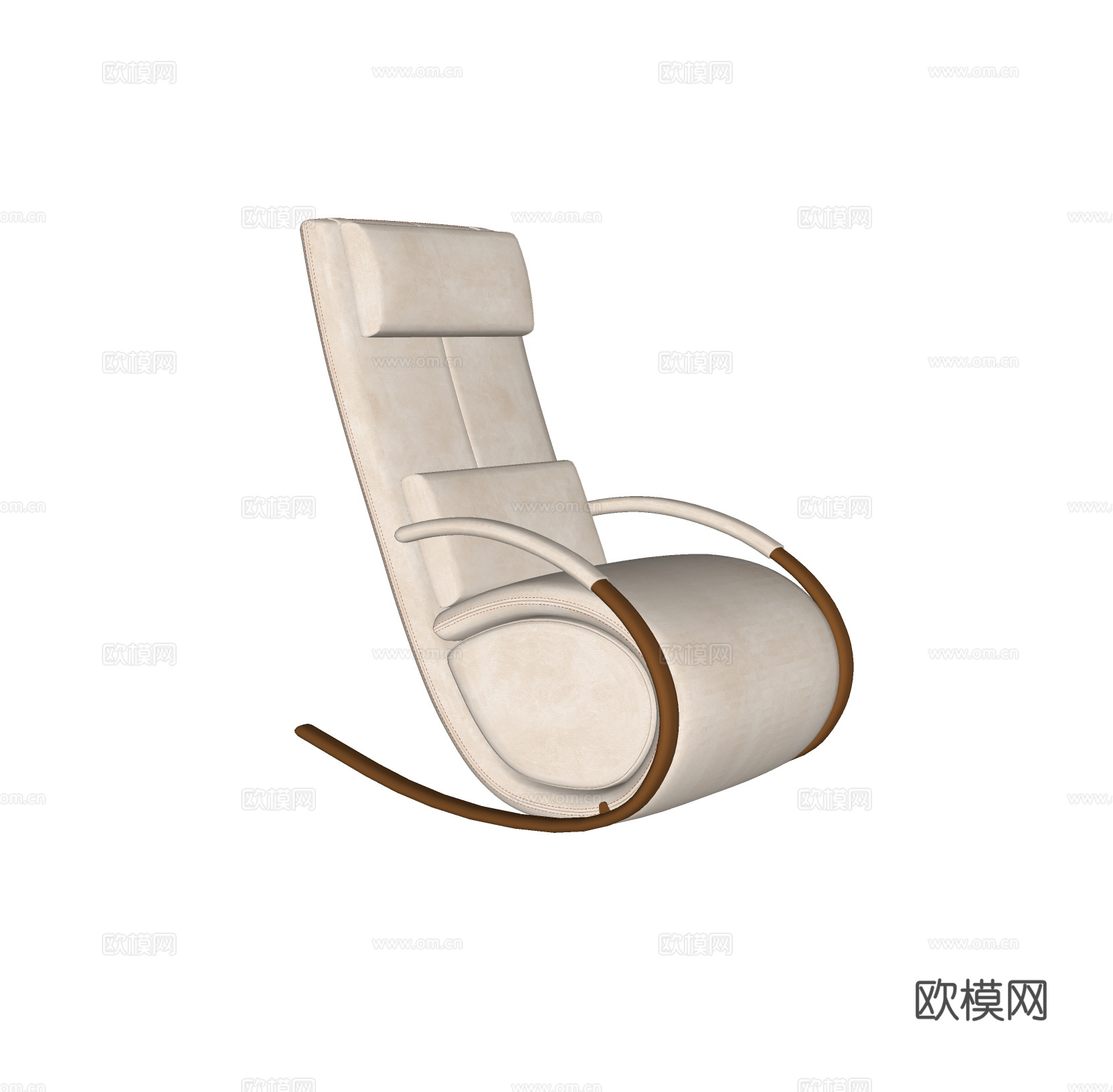 现代皮质躺椅 休闲椅su模型