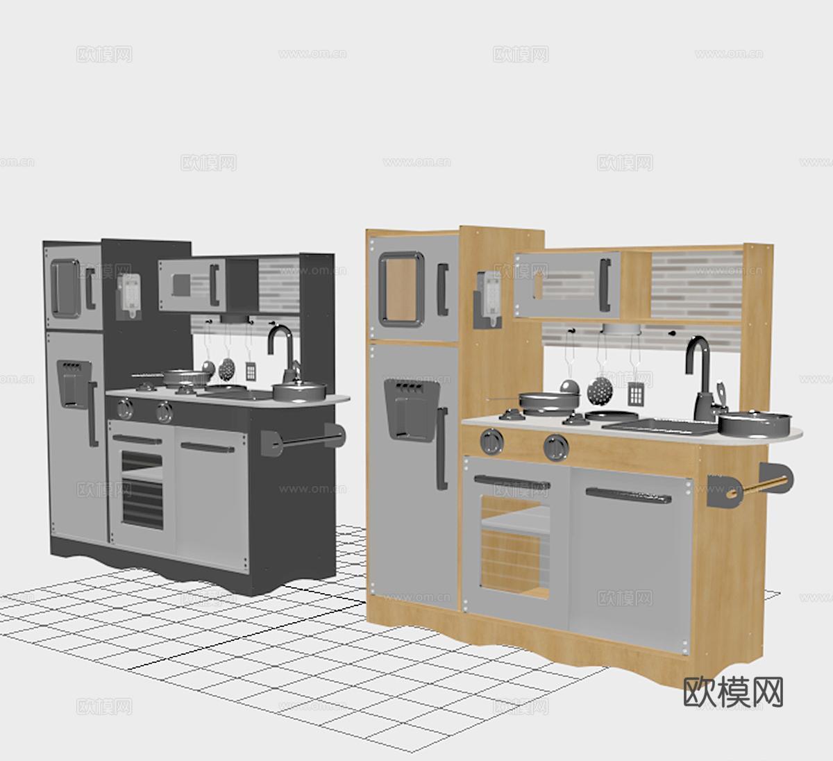 北欧橱柜 厨房用品 厨房设备 厨房饰品3d模型