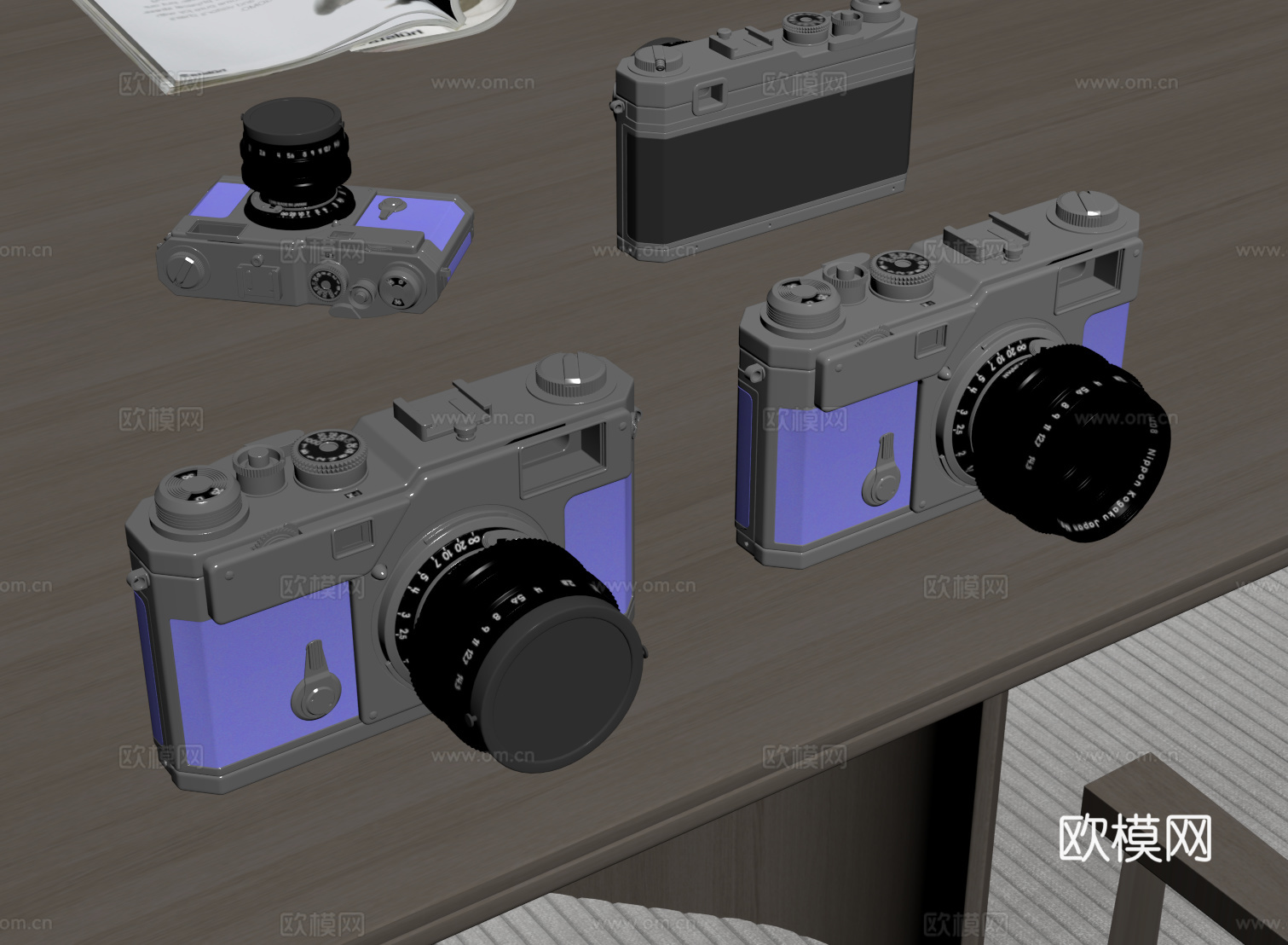 现代相机 单反相机 数码相机 摄影器材su模型下载（渲染图2）