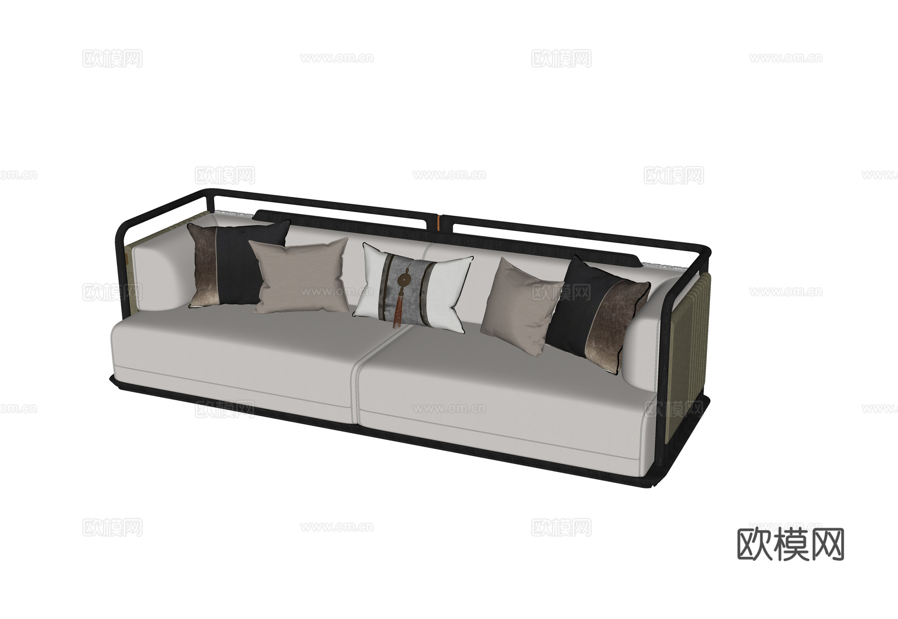 新中式双人沙发su模型