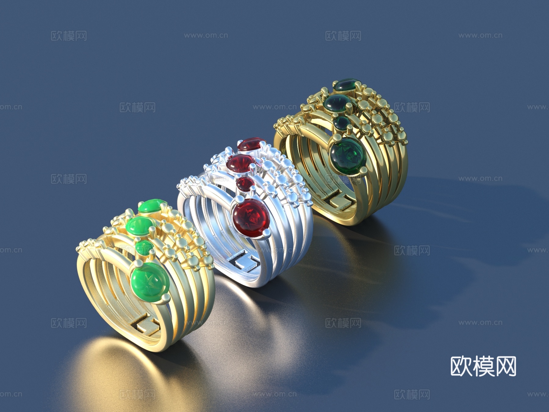戒指 钻戒 宝石戒指 金戒指 银戒指 珠宝首饰3d模型