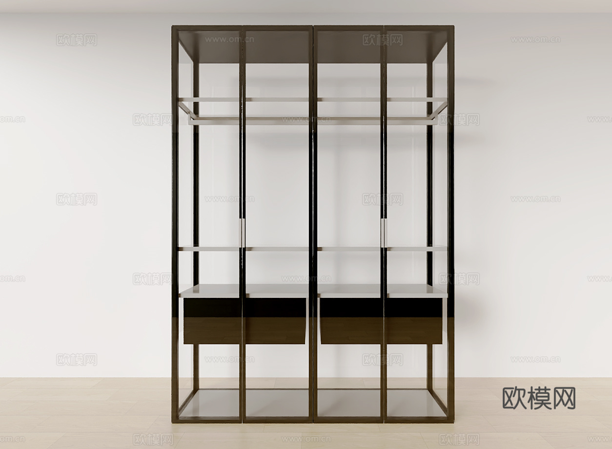现代展示柜su模型