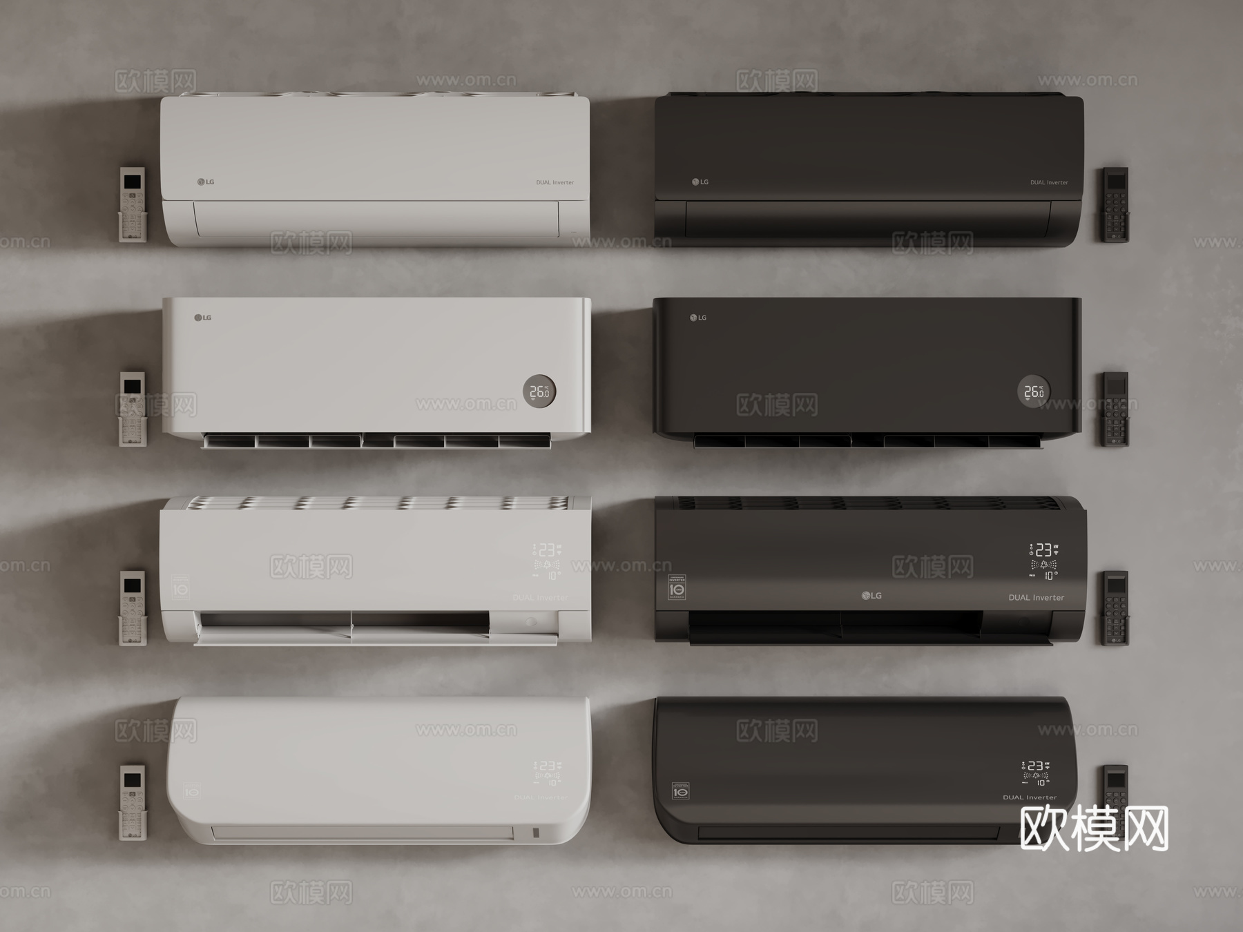 现代室内空调 挂壁空调su模型