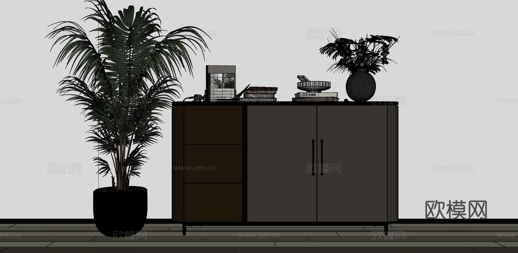 矮柜斗柜装饰柜su模型