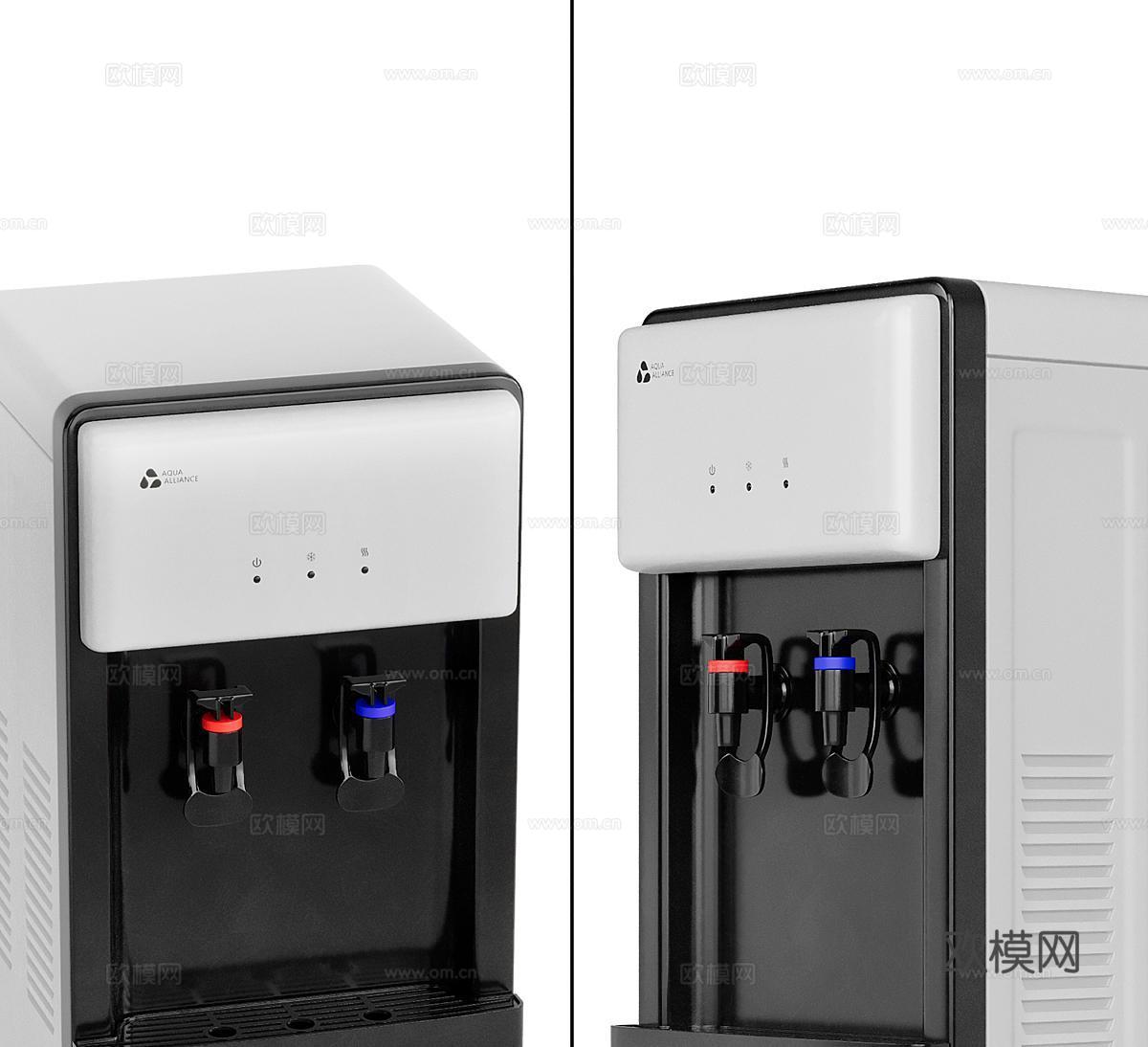 现代饮水机 简约饮水机 黑色饮水机 白色饮水机 家用电器3d模型