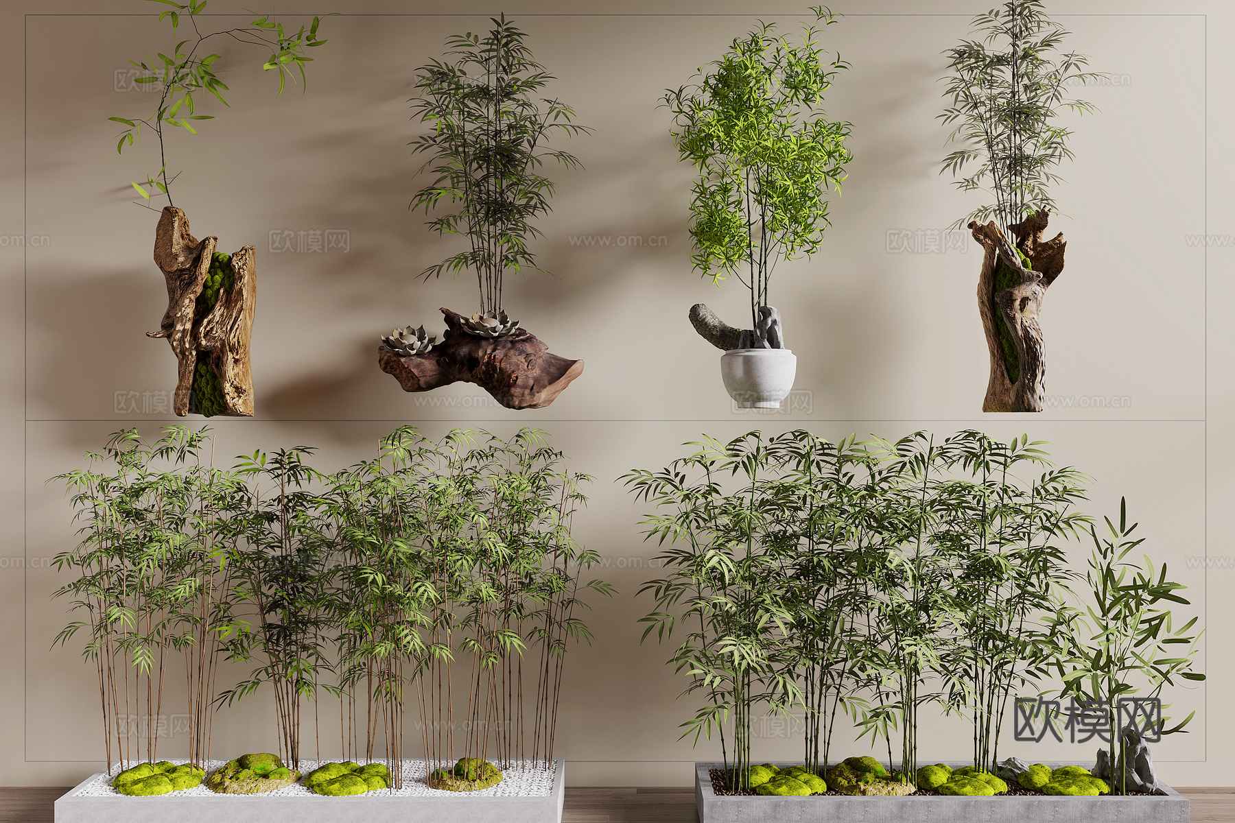 现代竹子3d模型下载