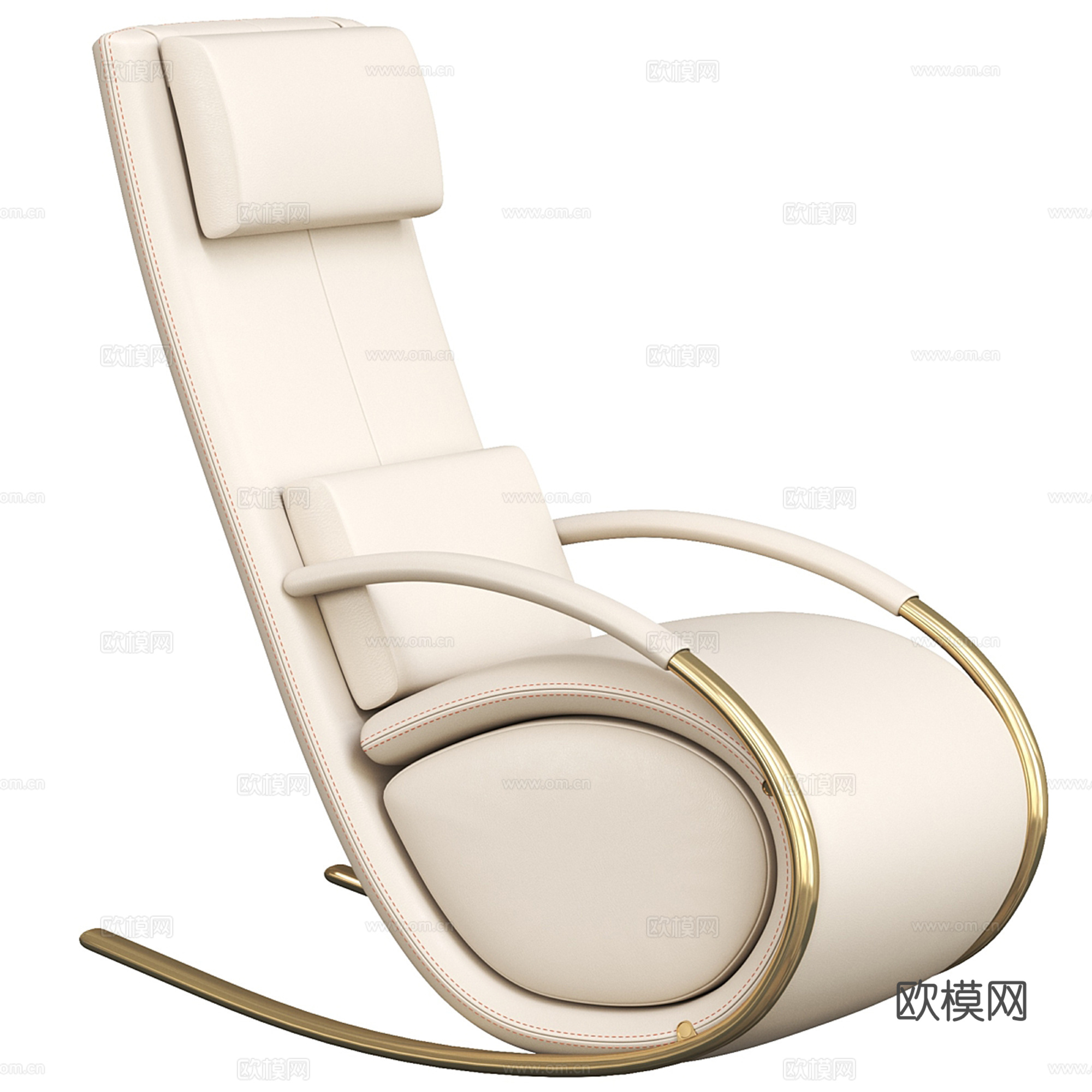 现代皮质躺椅 休闲椅su模型