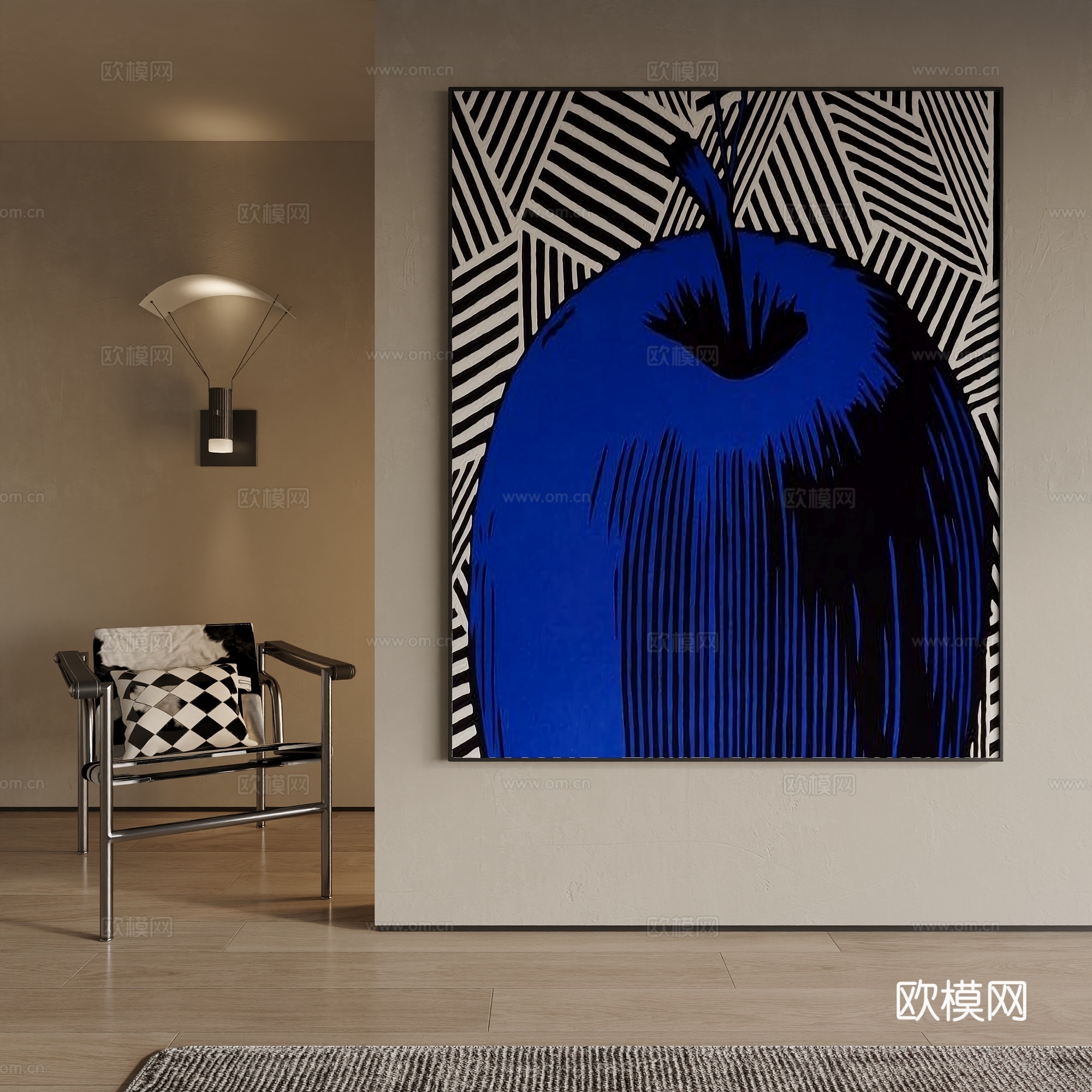 现代装饰画3d模型下载